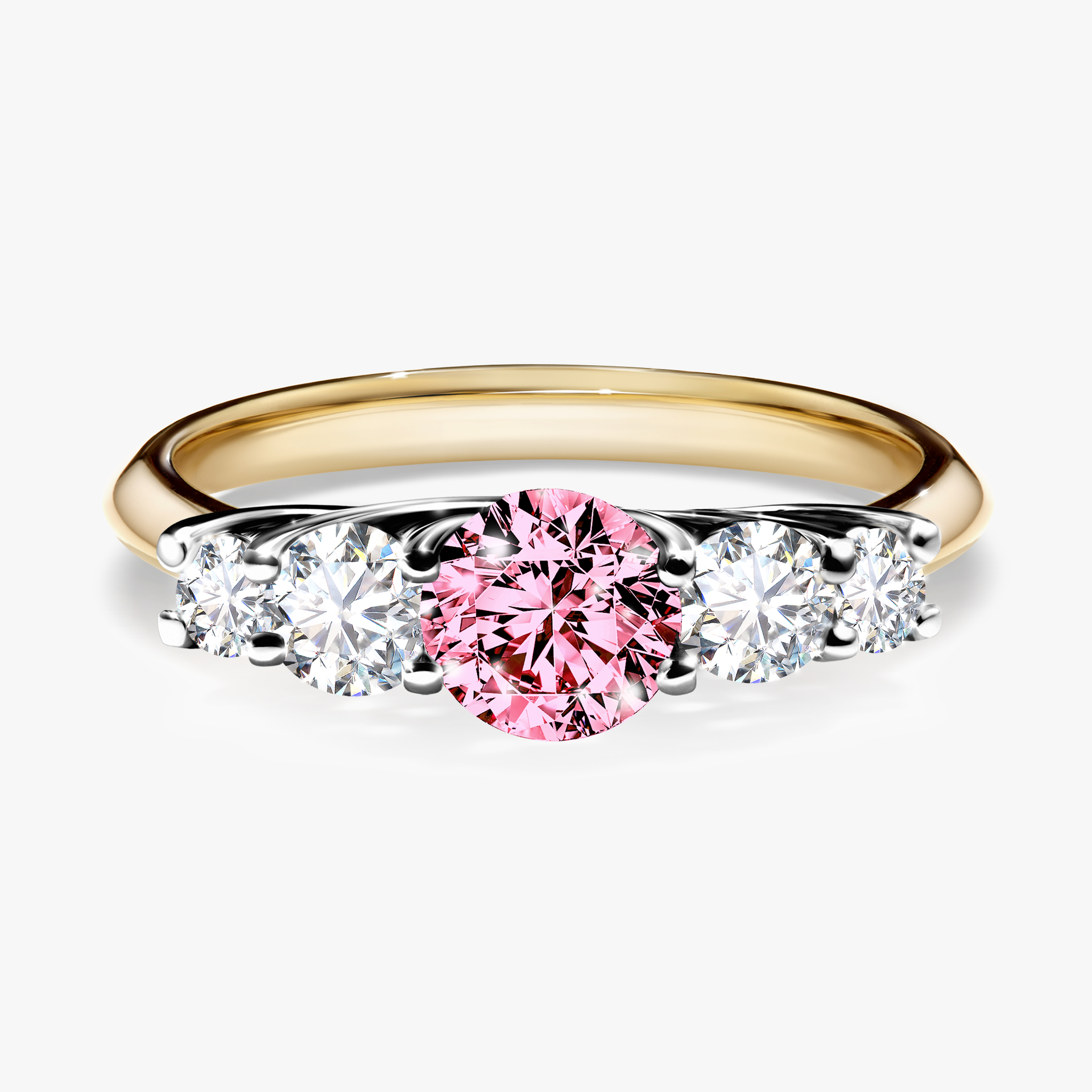 Pierścionek zaręczynowy My Darling z żółtego złota z różowym diamentem 0,96ct