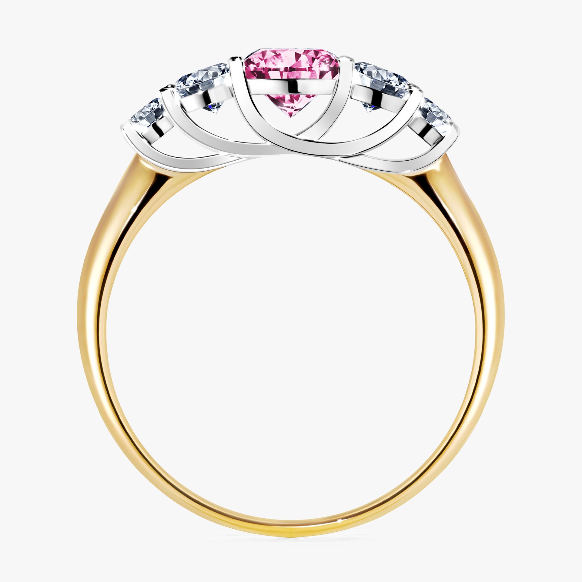 Pierścionek zaręczynowy My Darling z żółtego złota z różowym diamentem 0,96ct