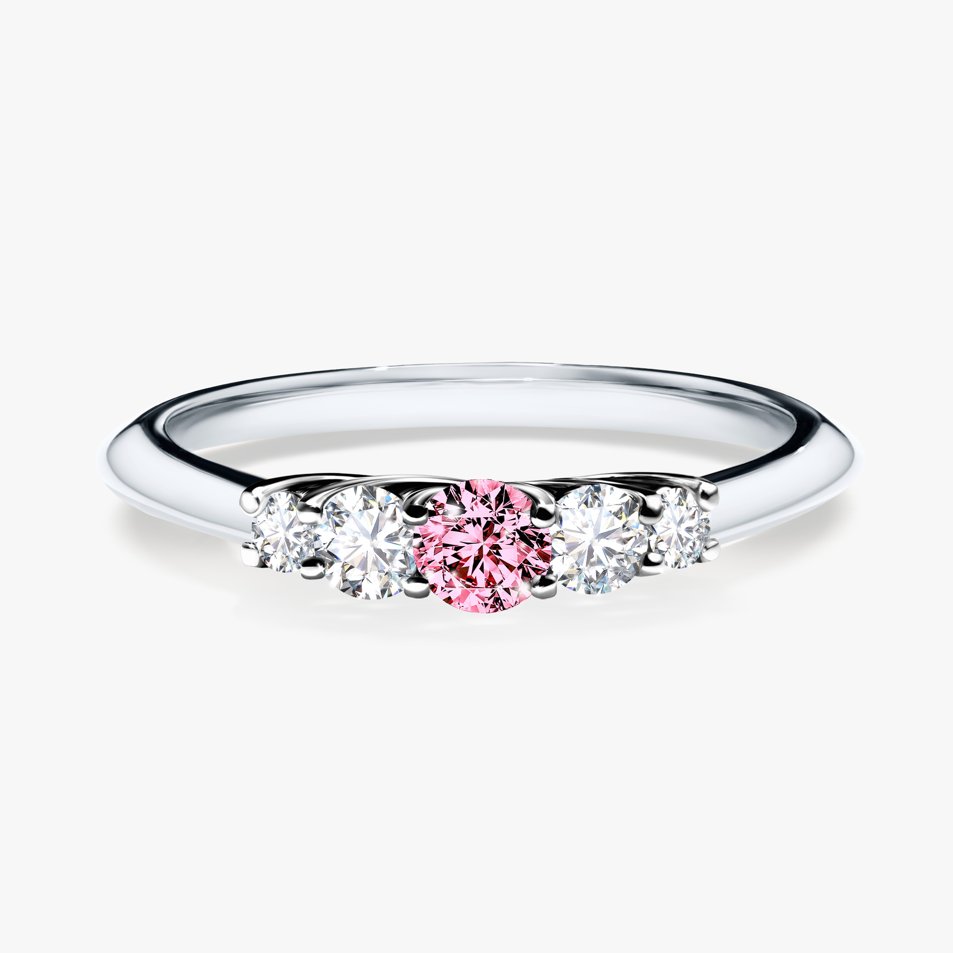 Pierścionek zaręczynowy My Darling z białego złota z różowym diamentem 0,22ct