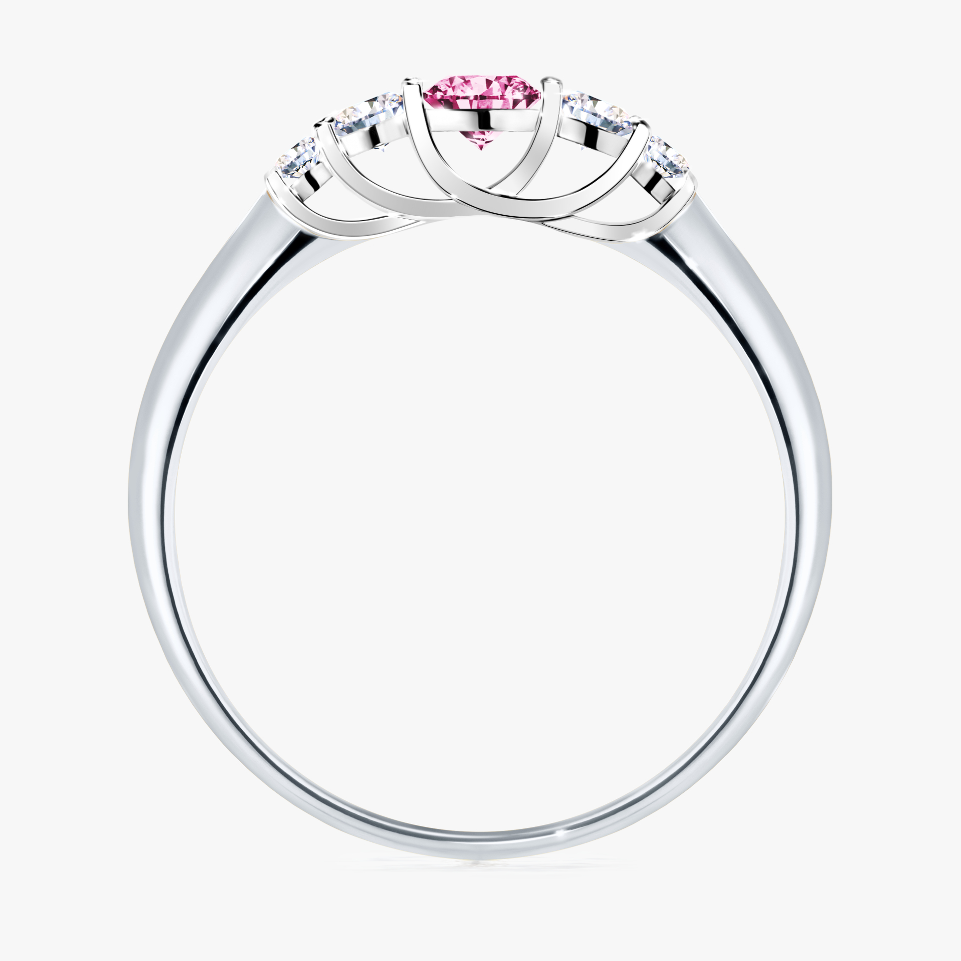 Pierścionek zaręczynowy My Darling z białego złota z różowym diamentem 0,22ct
