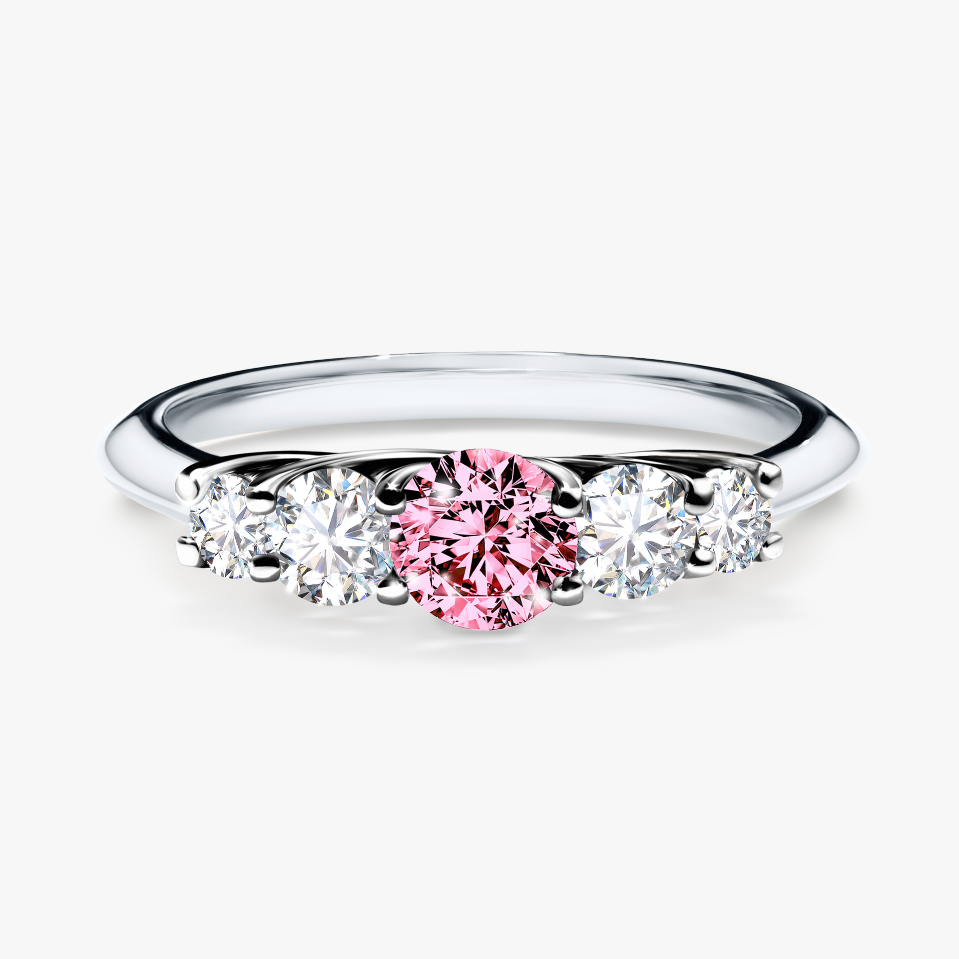 Pierścionek zaręczynowy My Darling z białego złota z różowym diamentem 0,53ct
