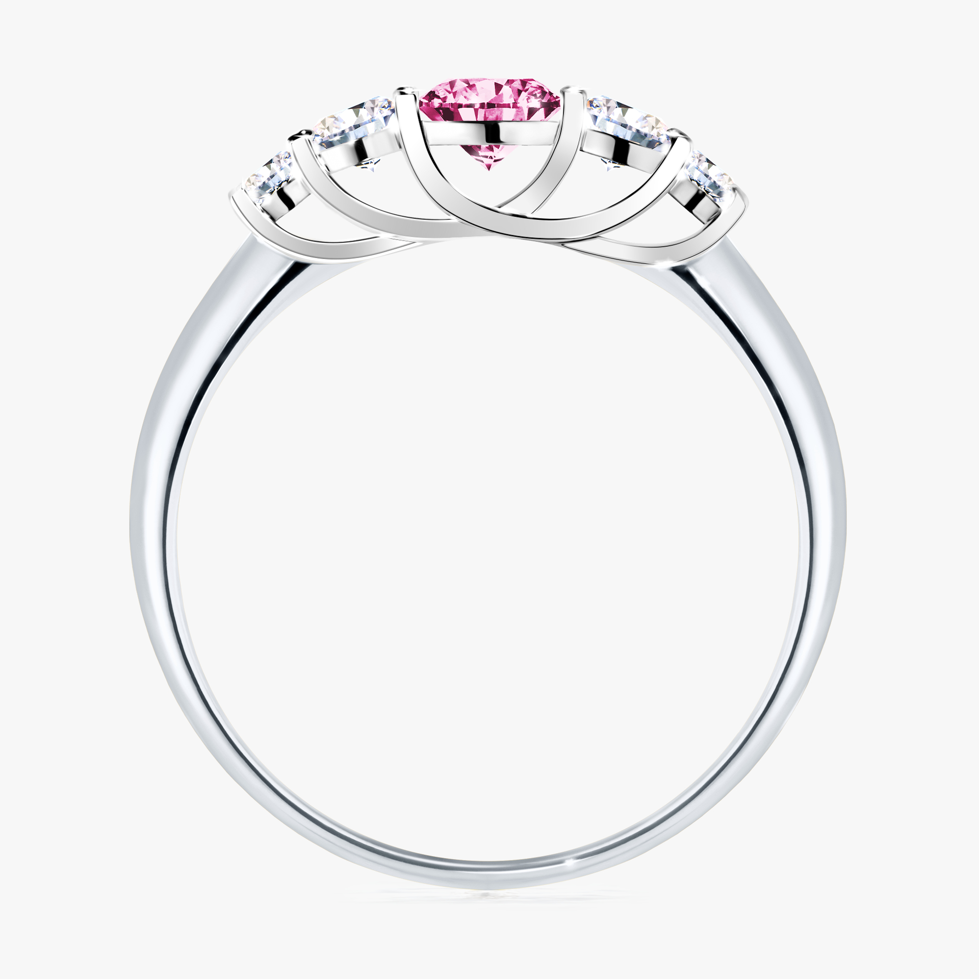 Pierścionek zaręczynowy My Darling z białego złota z różowym diamentem 0,53ct