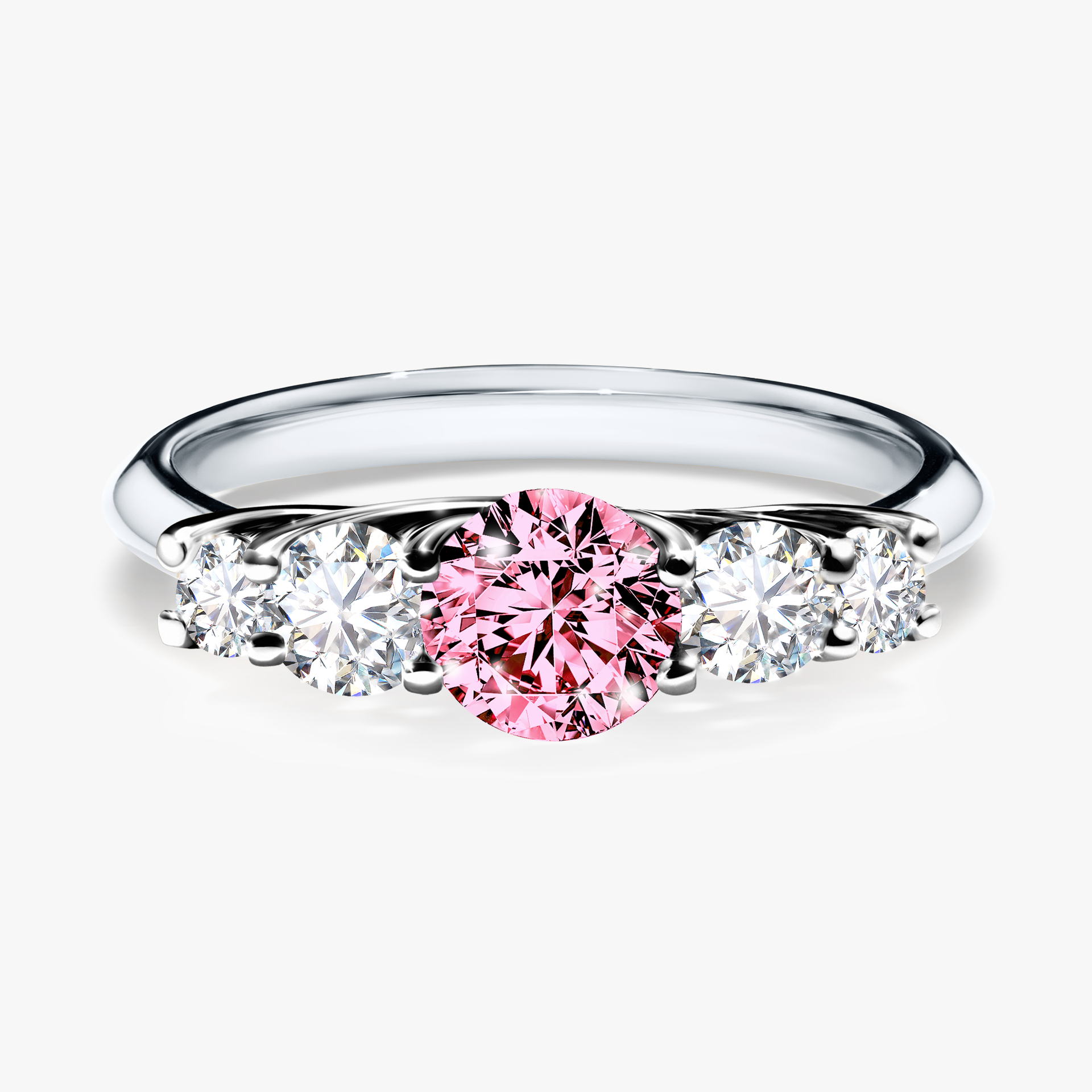 Pierścionek zaręczynowy My Darling z białego złota z różowym diamentem 0,96ct