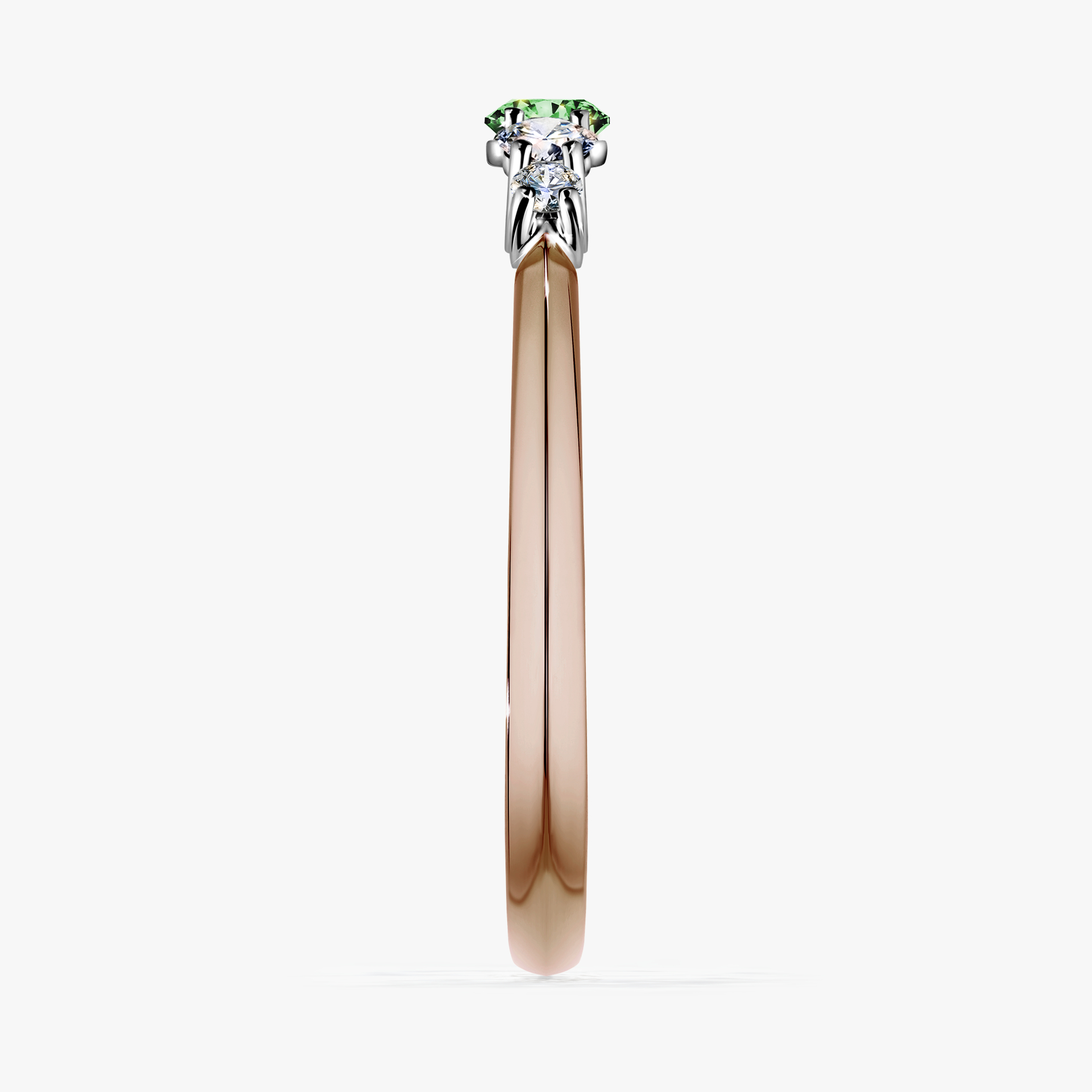 Pierścionek zaręczynowy My Darling z różowego złota z ciemnym zielonym diamentem 0,22ct