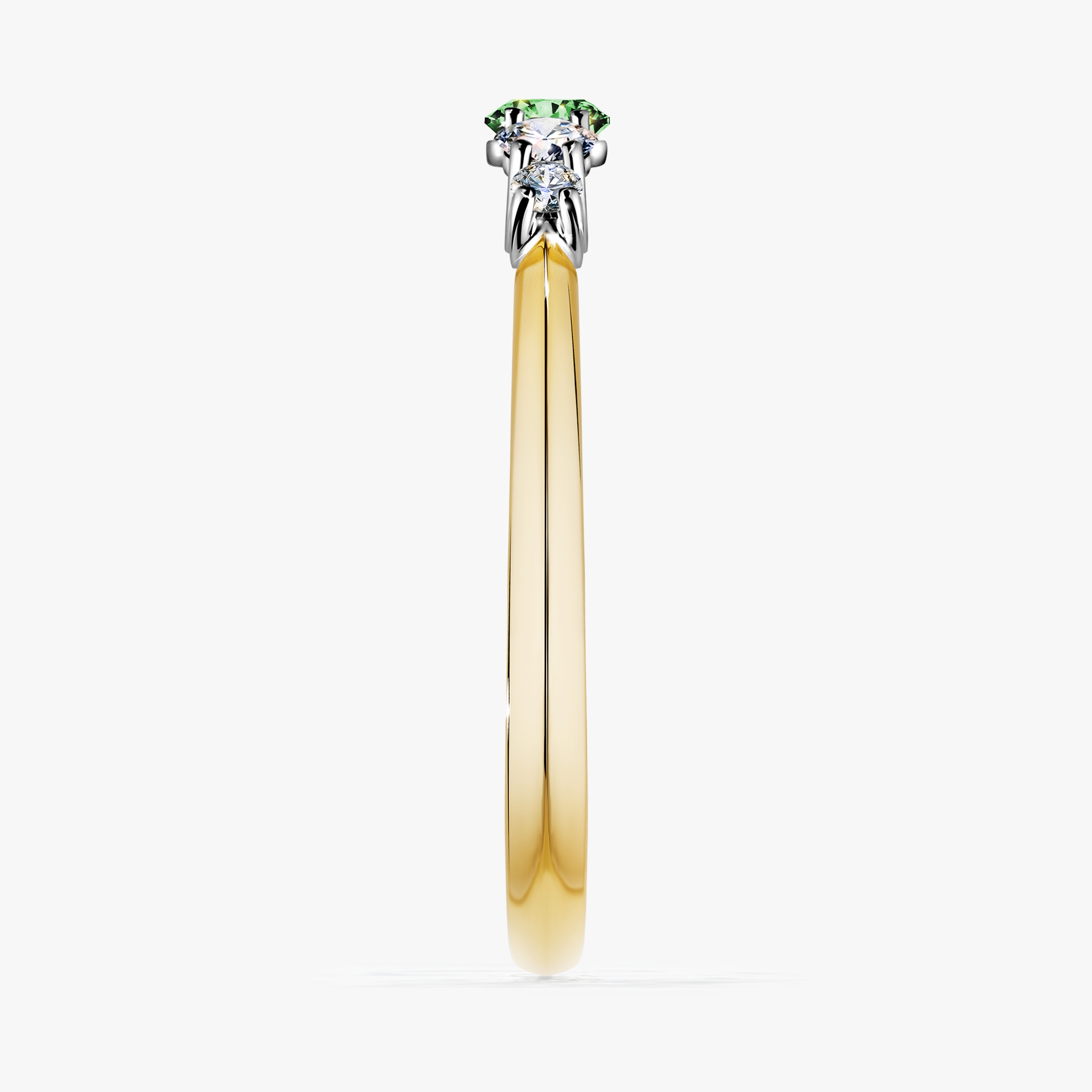 Pierścionek zaręczynowy My Darling z żółtego złota z ciemnym zielonym diamentem 0,22ct