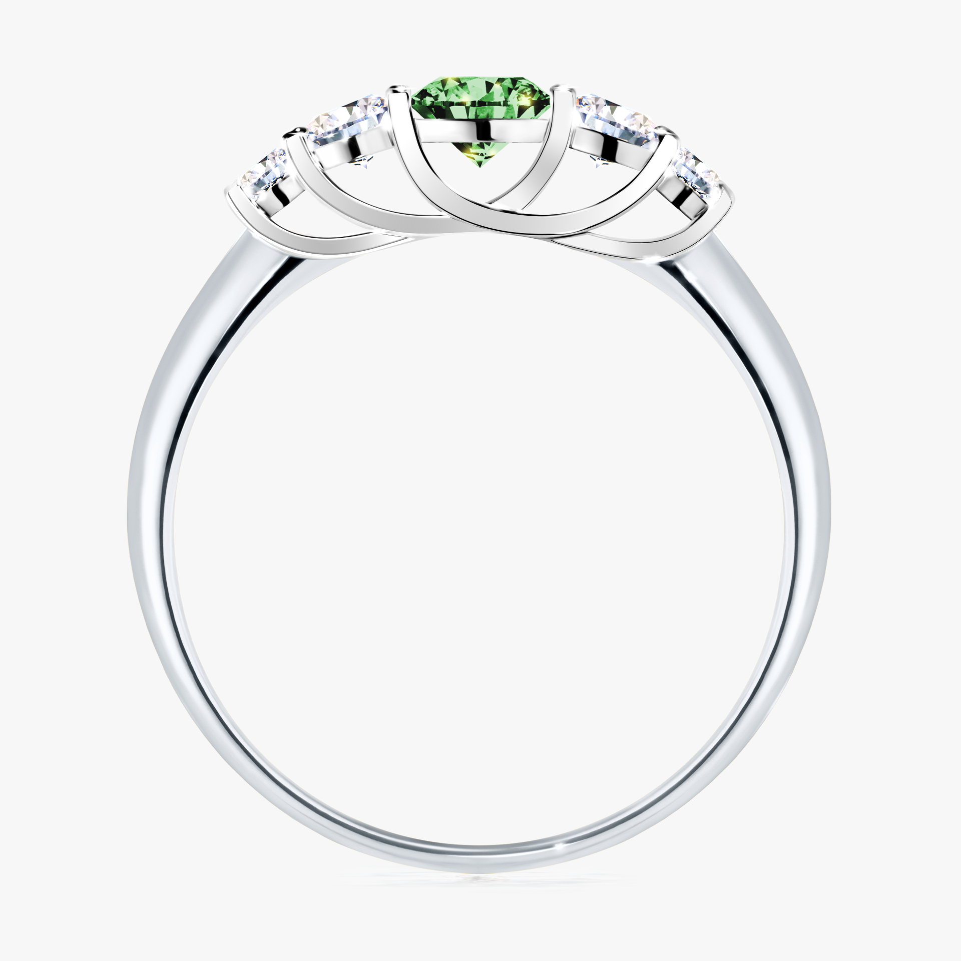 Pierścionek zaręczynowy My Darling z białego złota z ciemnym zielonym diamentem 0,53ct