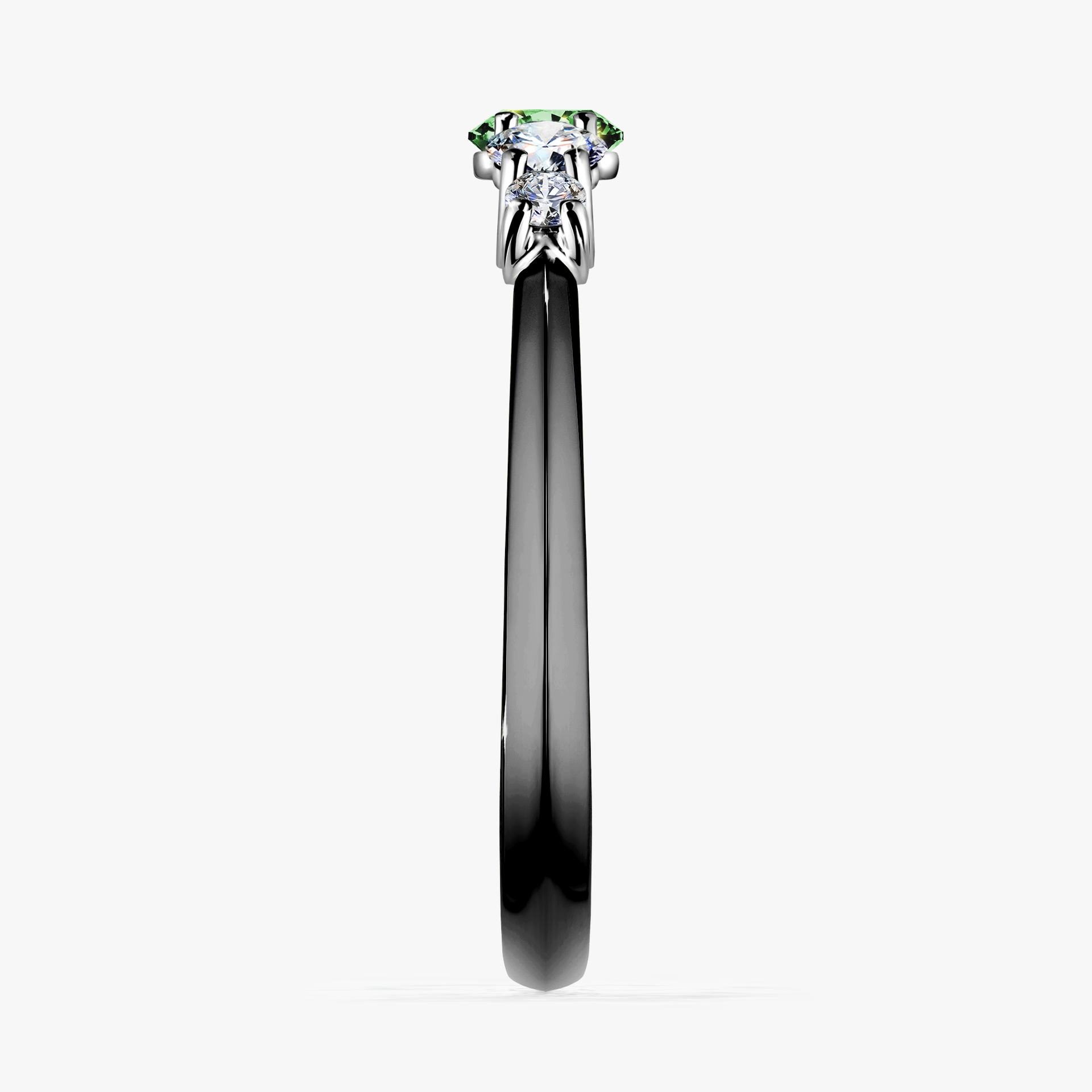 Pierścionek zaręczynowy My Darling z czarnego złota z ciemnym zielonym diamentem 0,53ct