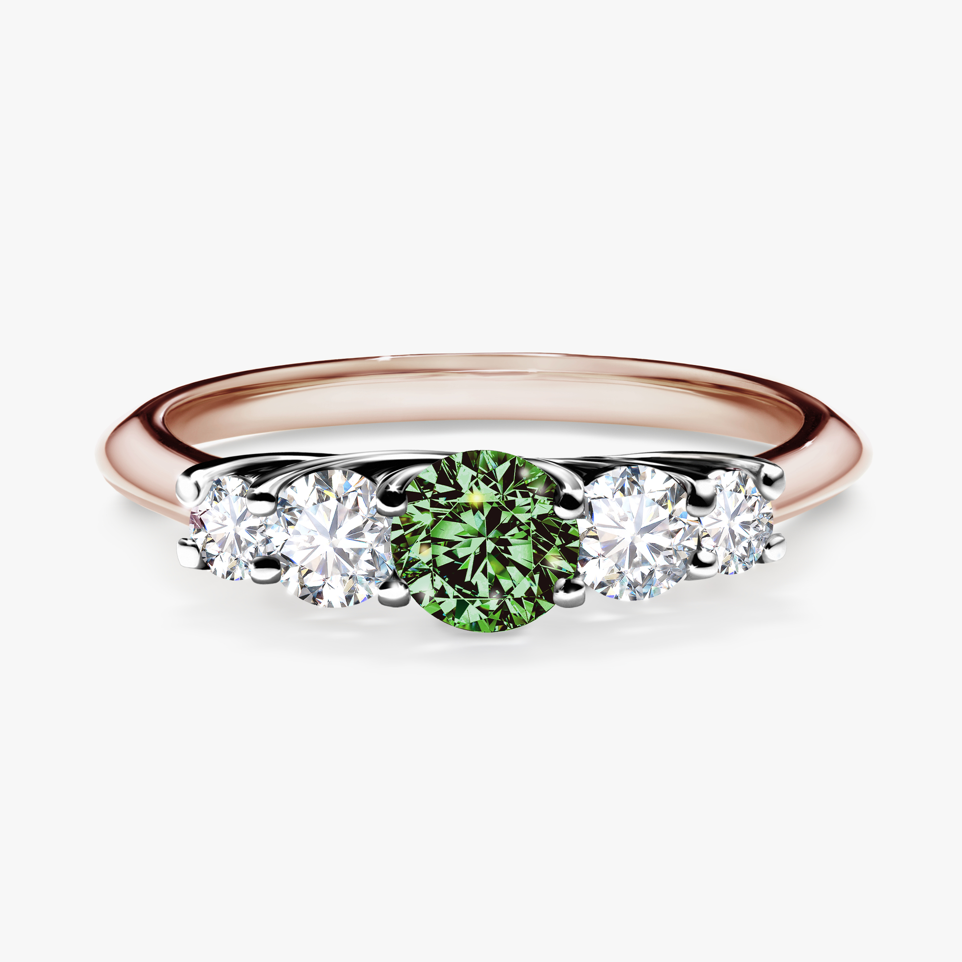 Pierścionek zaręczynowy My Darling z różowego złota z ciemnym zielonym diamentem 0,53ct