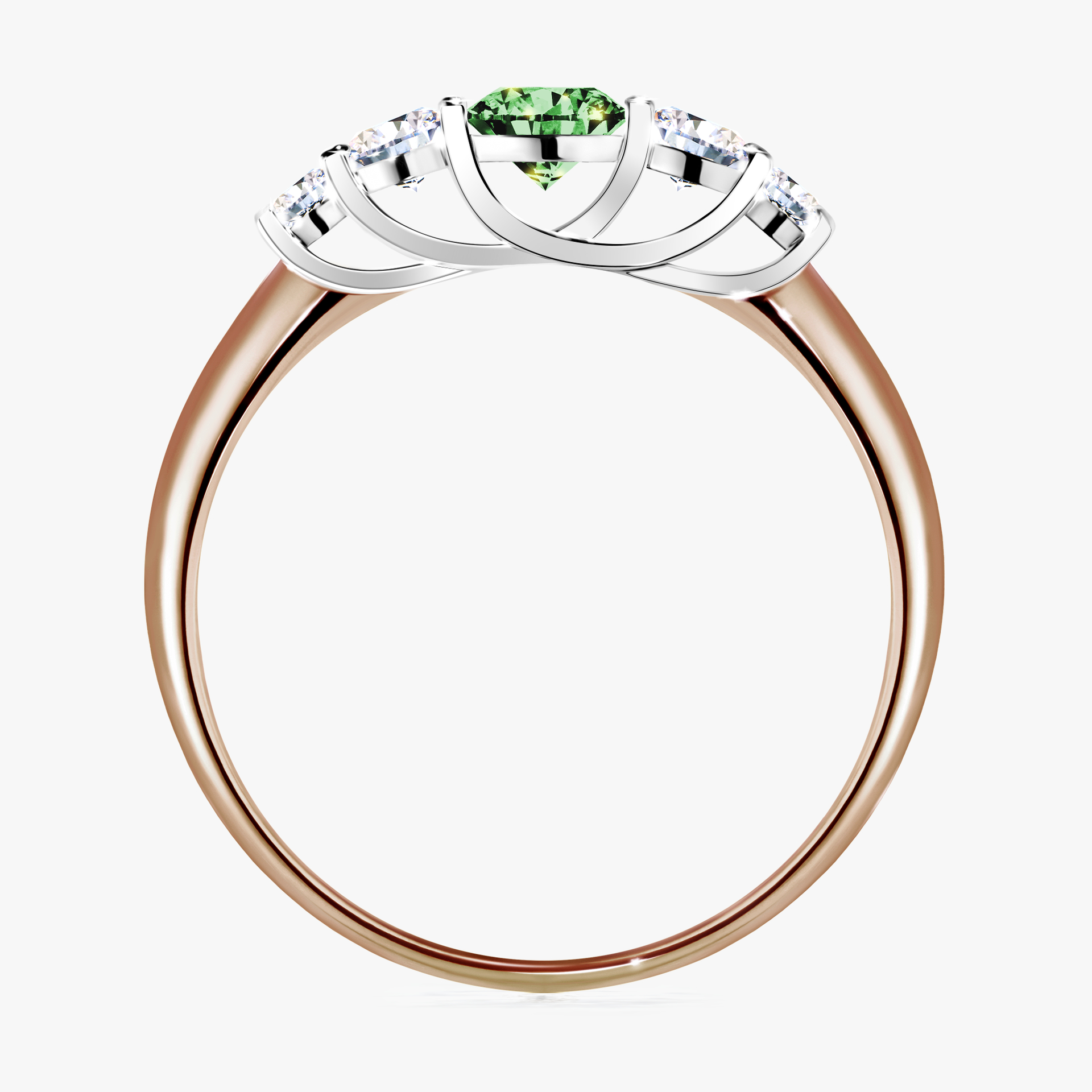 Pierścionek zaręczynowy My Darling z różowego złota z ciemnym zielonym diamentem 0,53ct