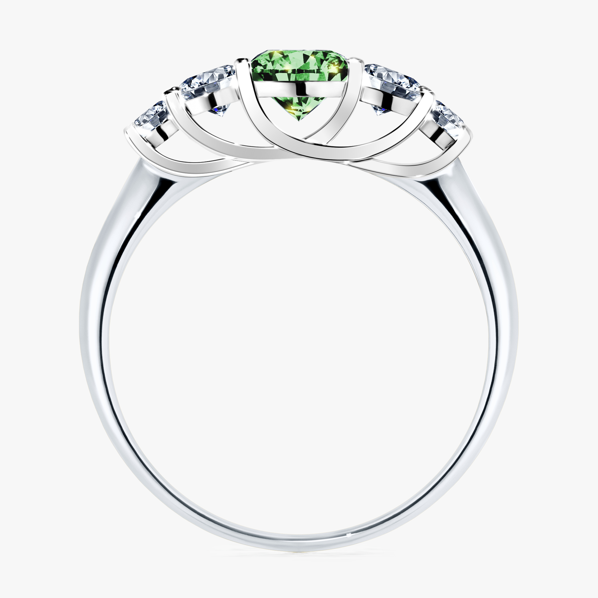 Pierścionek zaręczynowy My Darling z białego złota z ciemnym zielonym diamentem 0,96ct