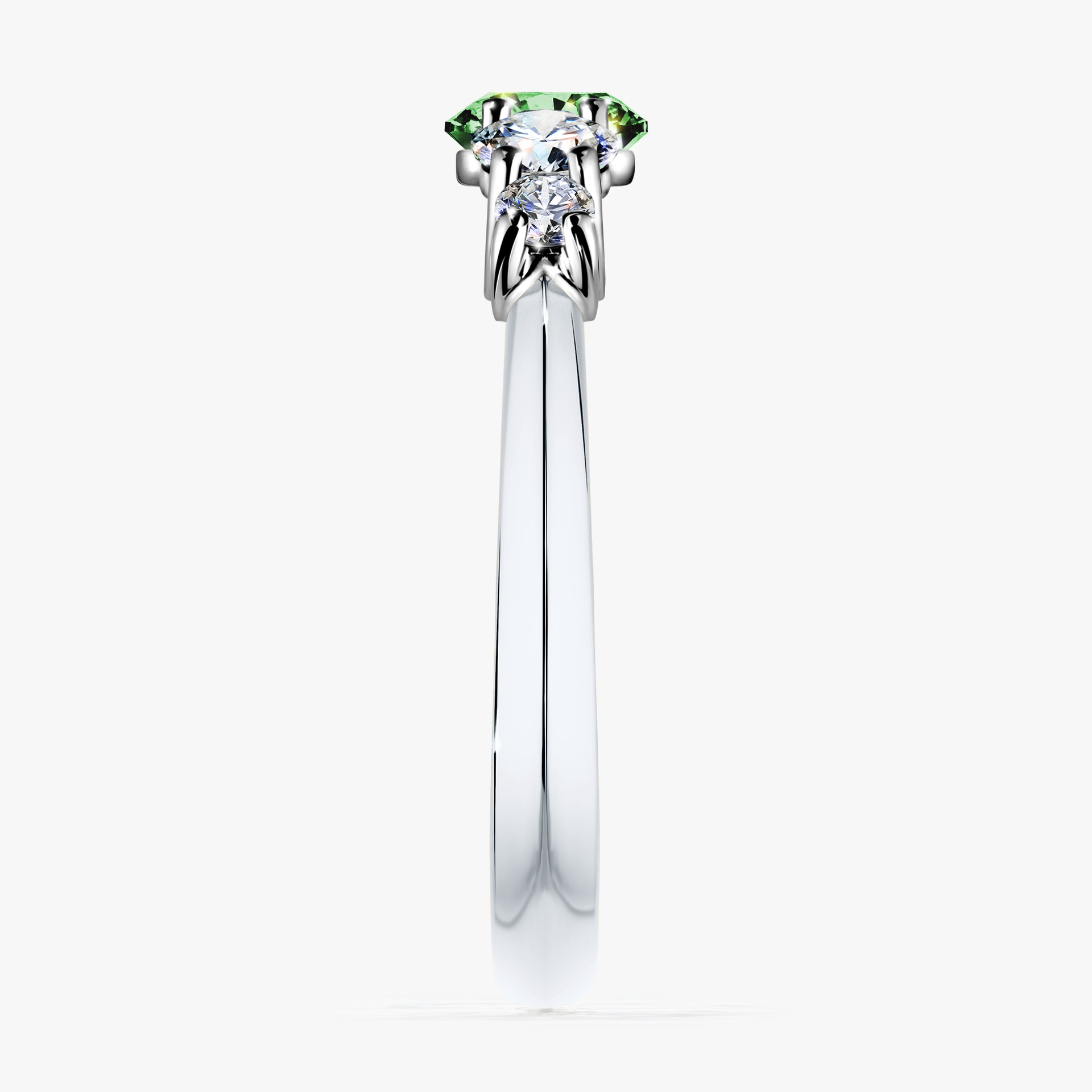 Pierścionek zaręczynowy My Darling z białego złota z ciemnym zielonym diamentem 0,96ct
