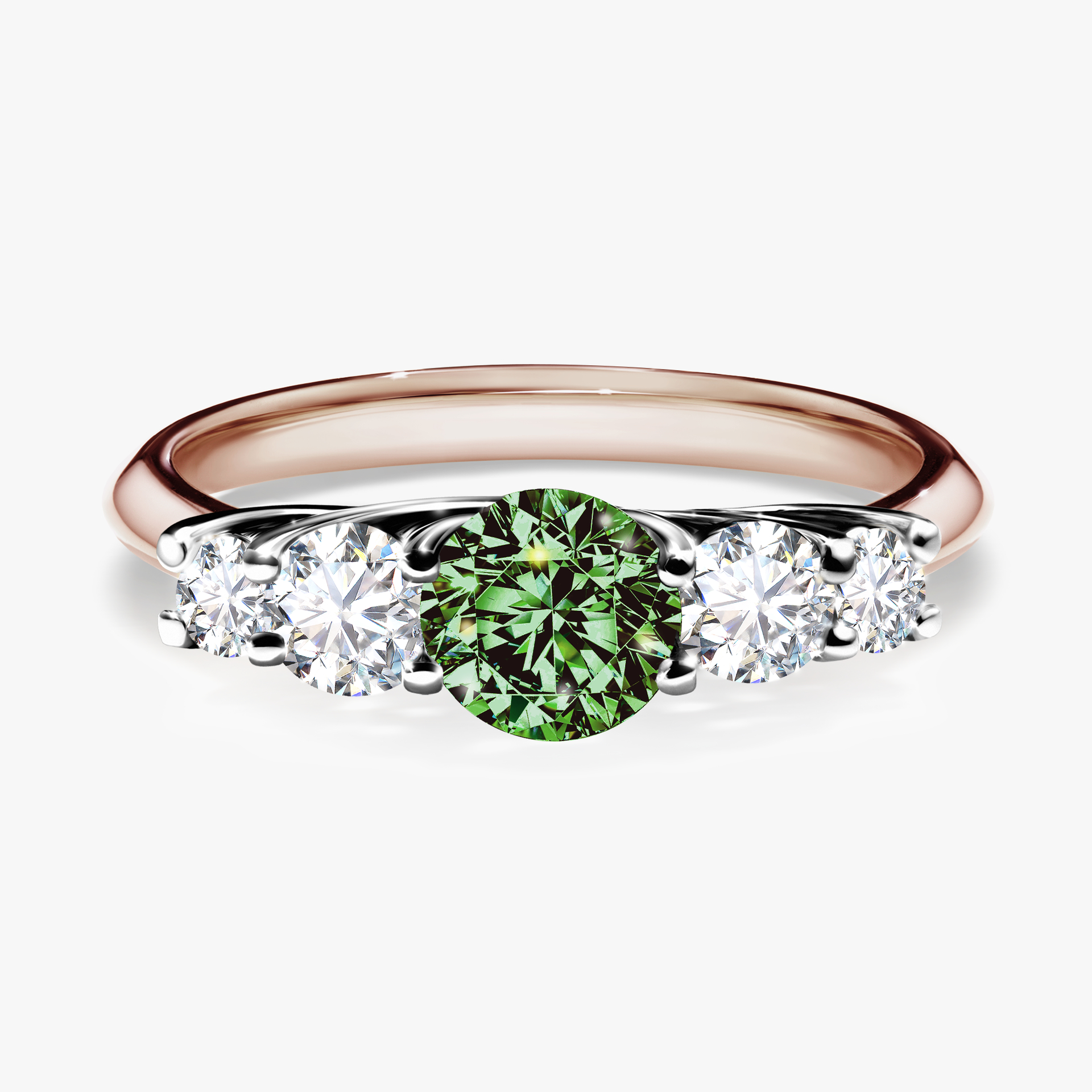 Pierścionek zaręczynowy My Darling z różowego złota z ciemnym zielonym diamentem 0,96ct