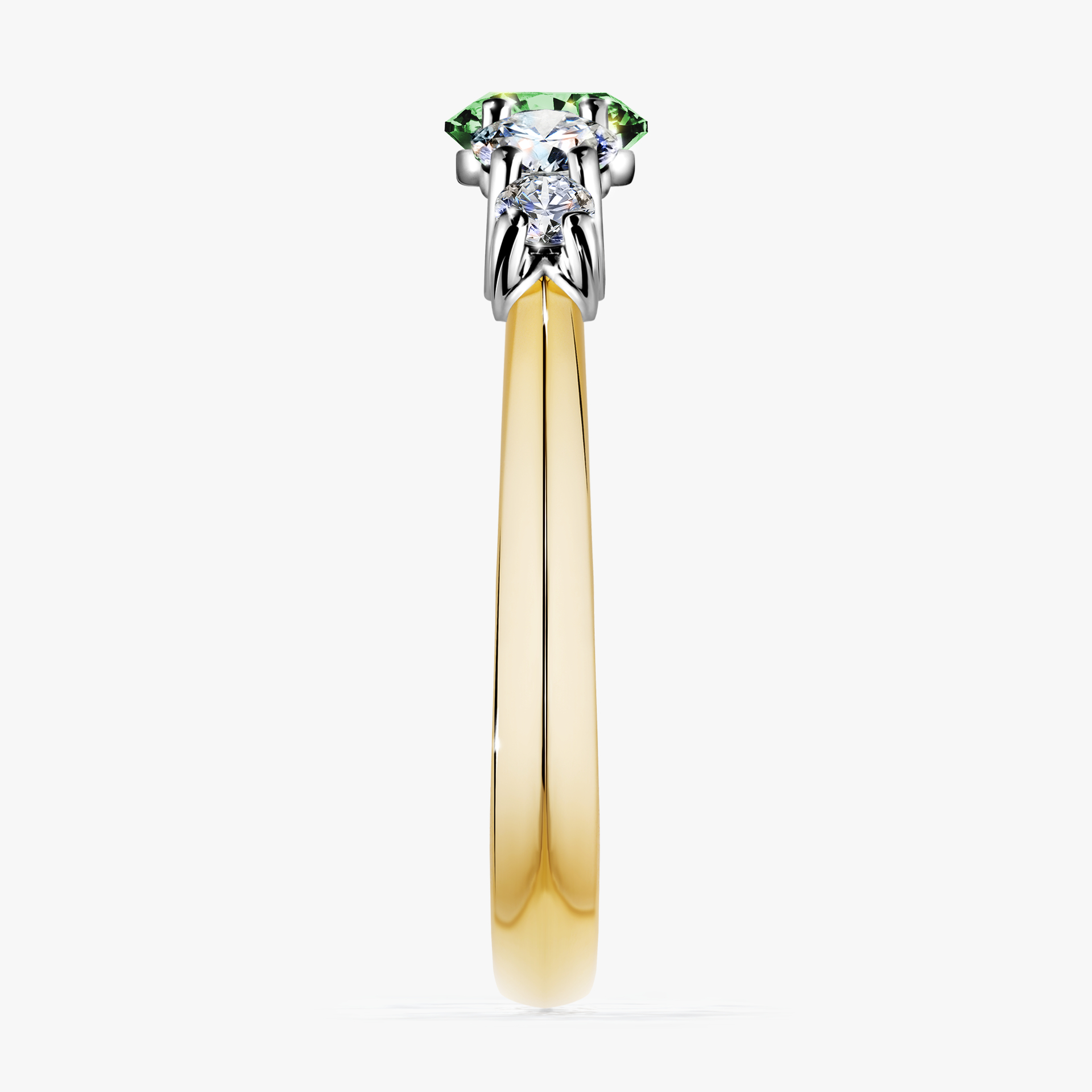 Pierścionek zaręczynowy My Darling z żółtego złota z ciemnym zielonym diamentem 0,96ct