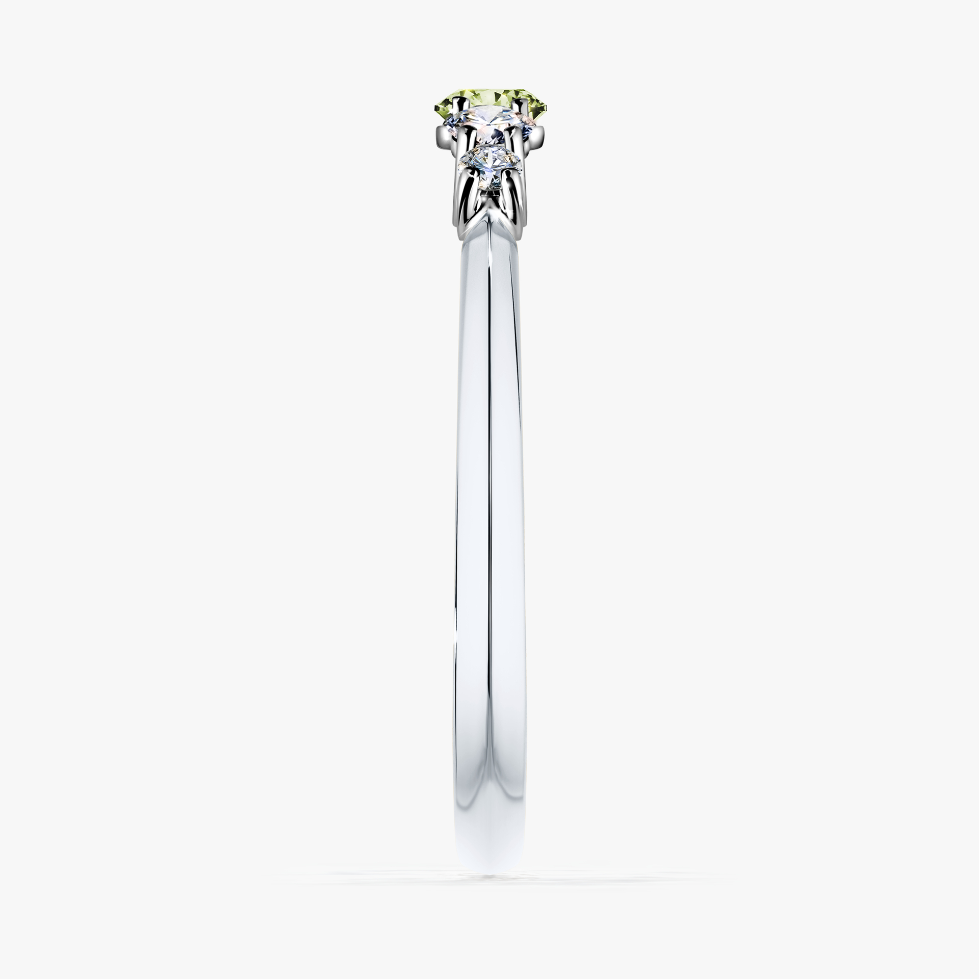 Pierścionek zaręczynowy My Darling z białego złota z jasnym zielonym diamentem 0,22ct