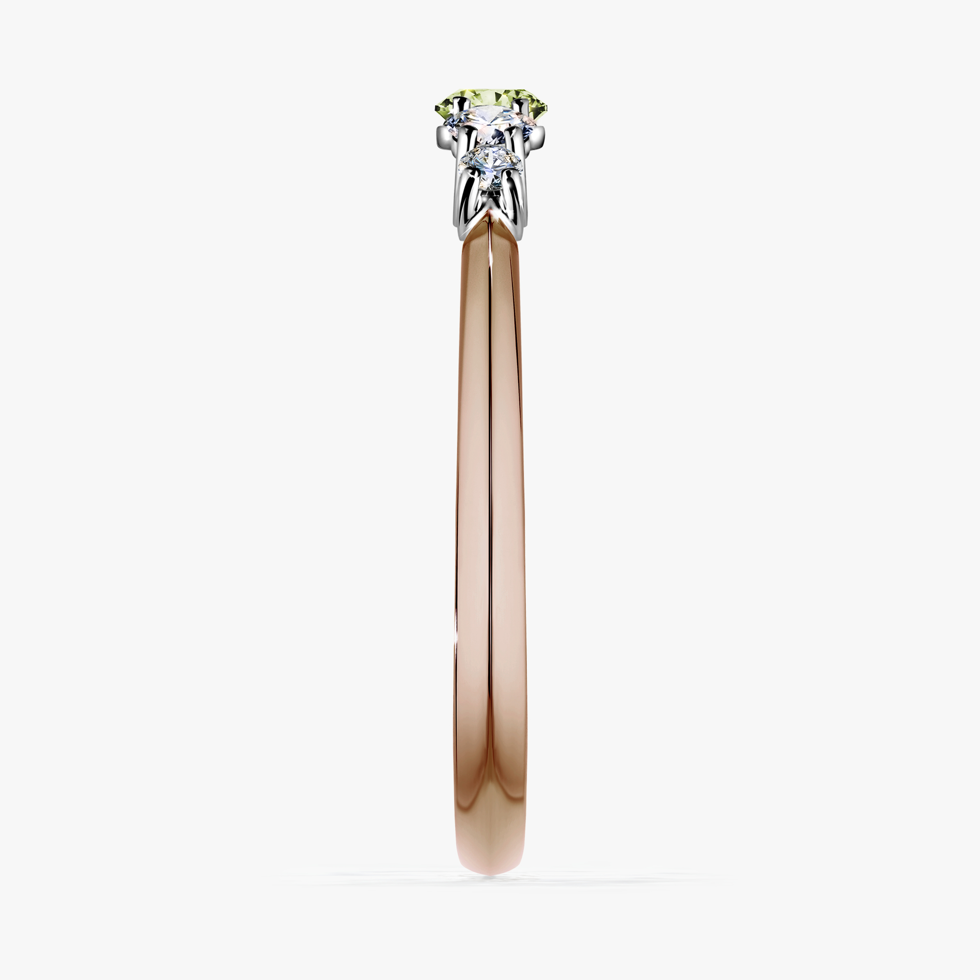 Pierścionek zaręczynowy My Darling z różowego złota z jasnym zielonym diamentem 0,22ct