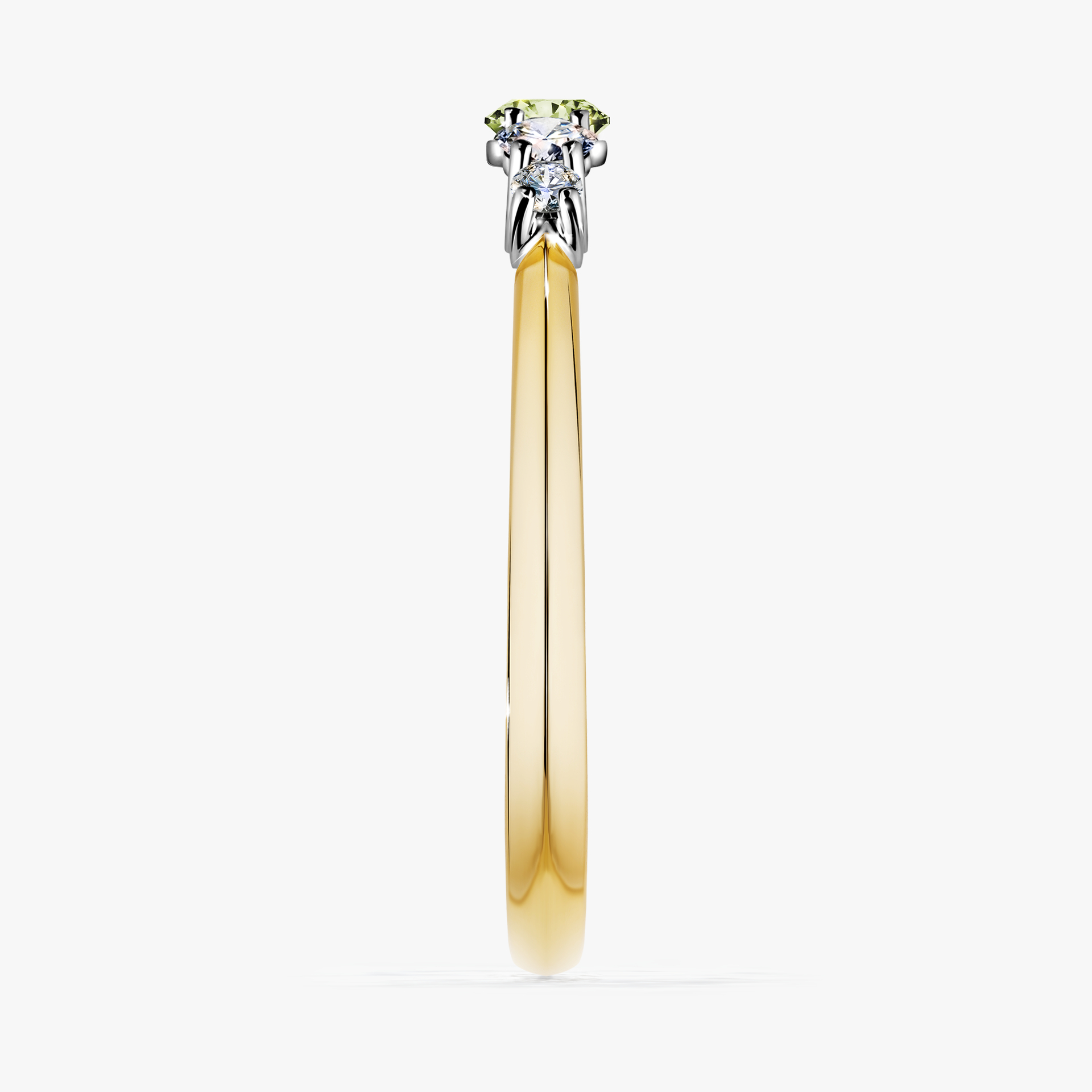 Pierścionek zaręczynowy My Darling z żółtego złota z jasnym zielonym diamentem 0,22ct