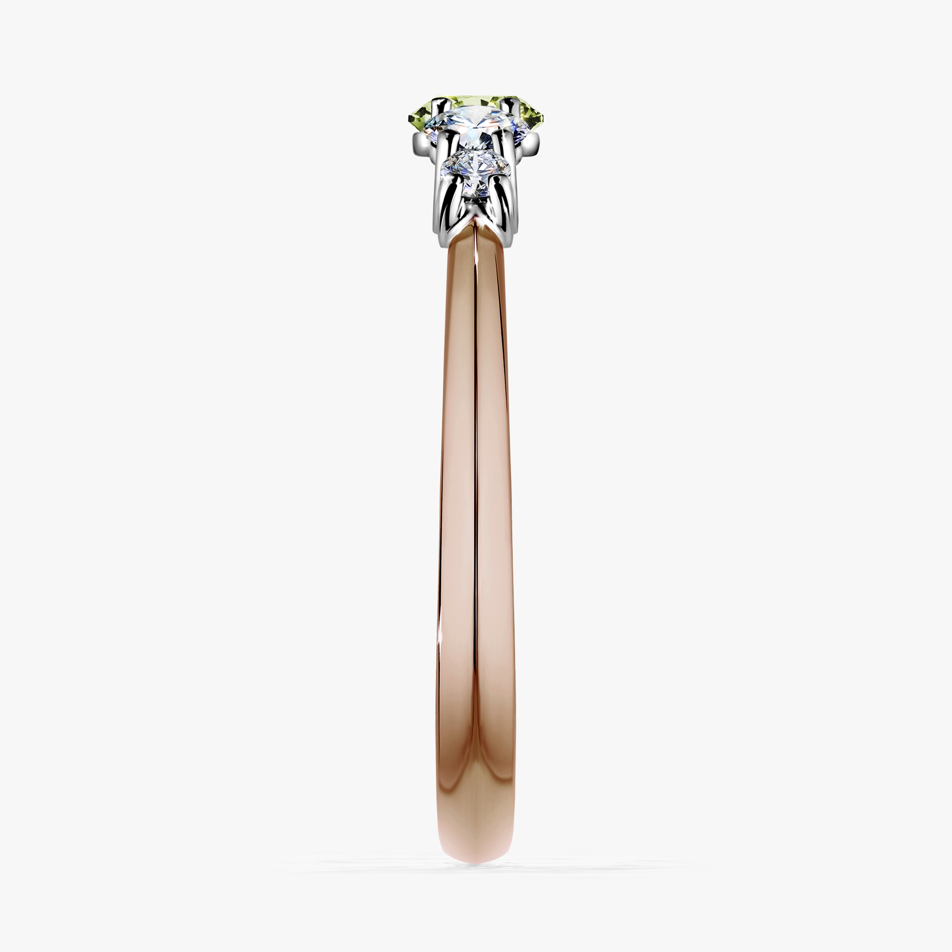 Pierścionek zaręczynowy My Darling z różowego złota z jasnym zielonym diamentem 0,53ct