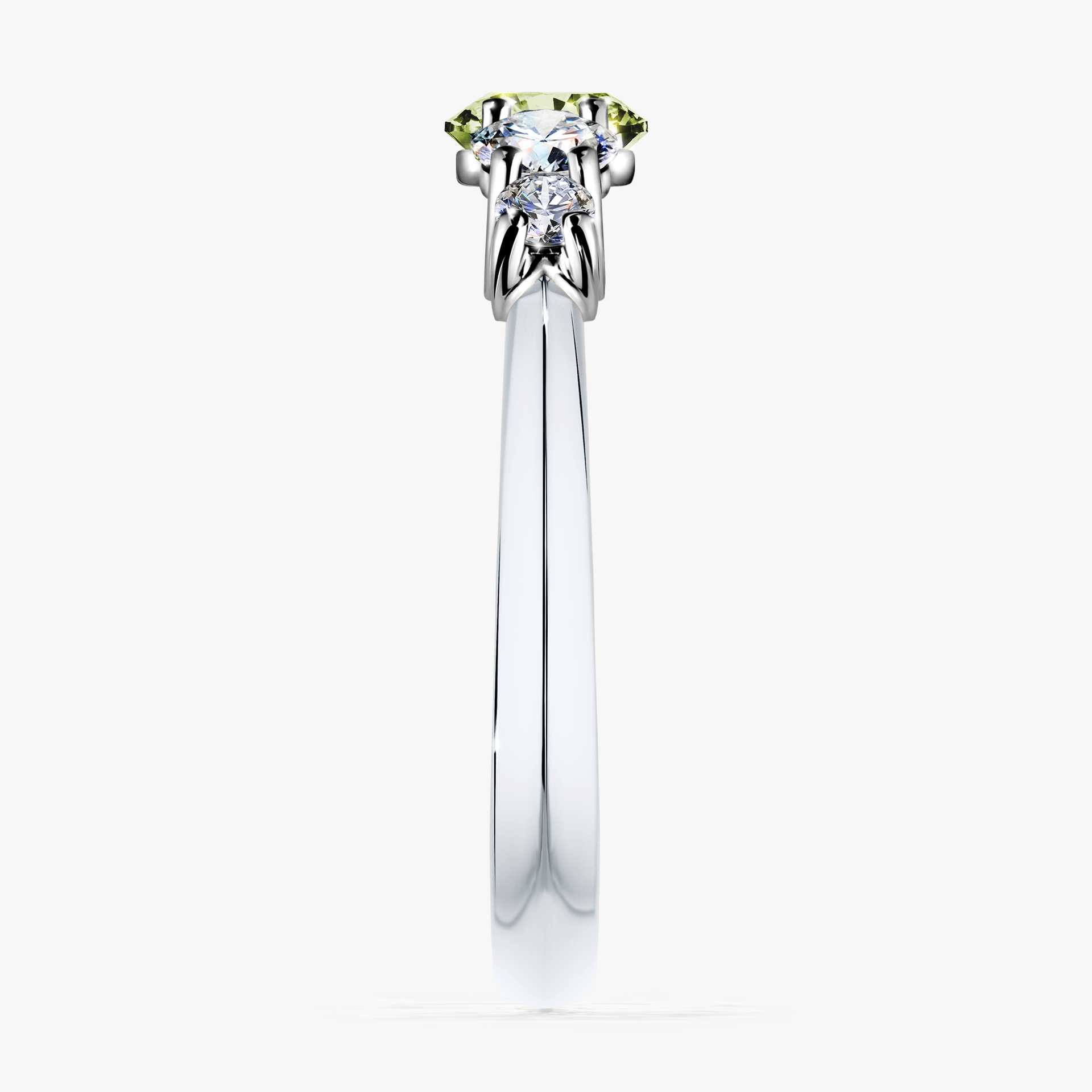 Pierścionek zaręczynowy My Darling z białego złota z jasnym zielonym diamentem 0,96ct