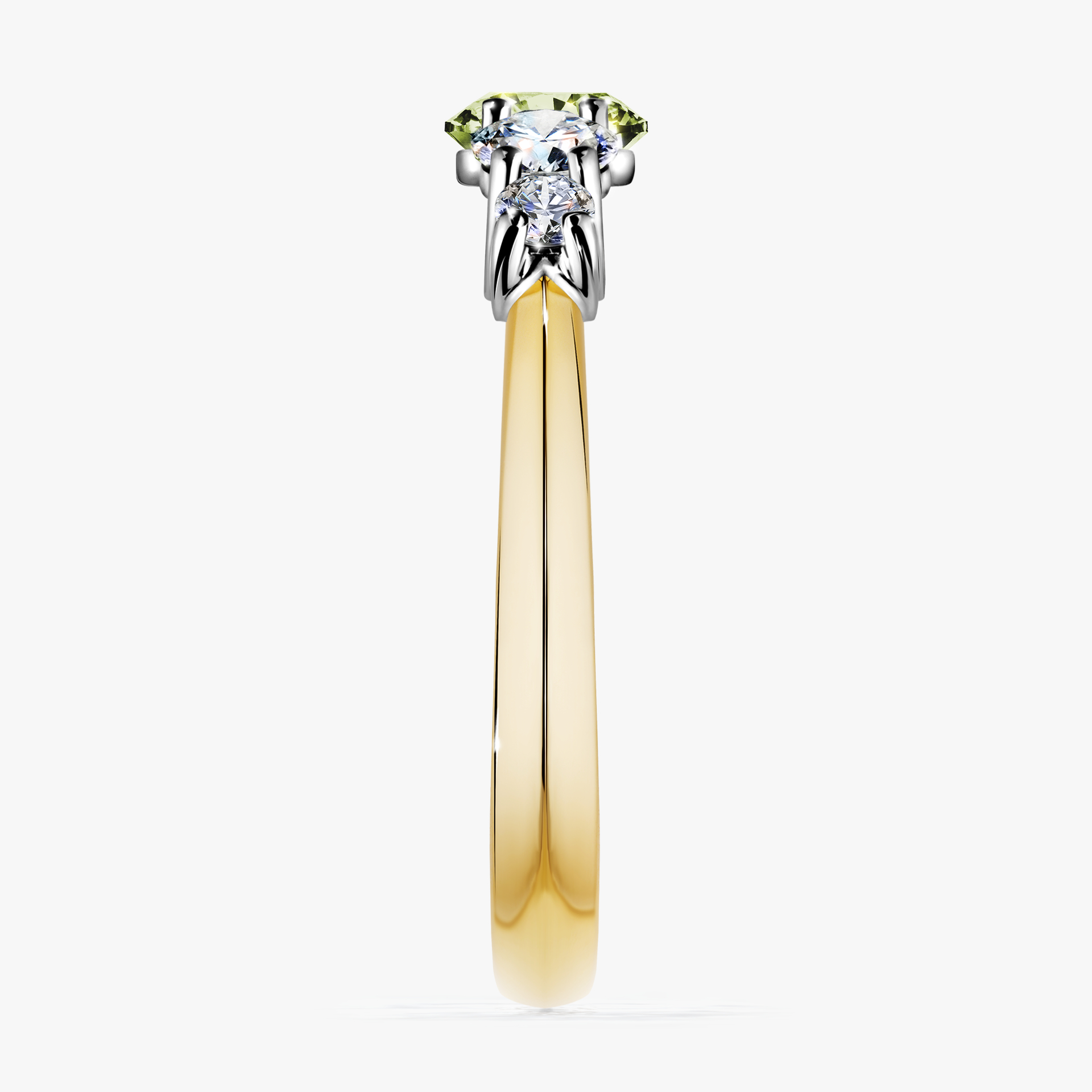 Pierścionek zaręczynowy My Darling z żółtego złota z jasnym zielonym diamentem 0,96ct