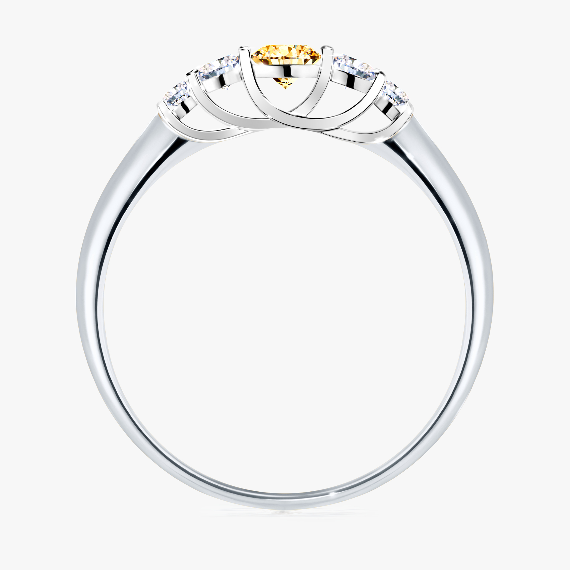Pierścionek zaręczynowy My Darling z białego złota z żółtym diamentem 0,22ct
