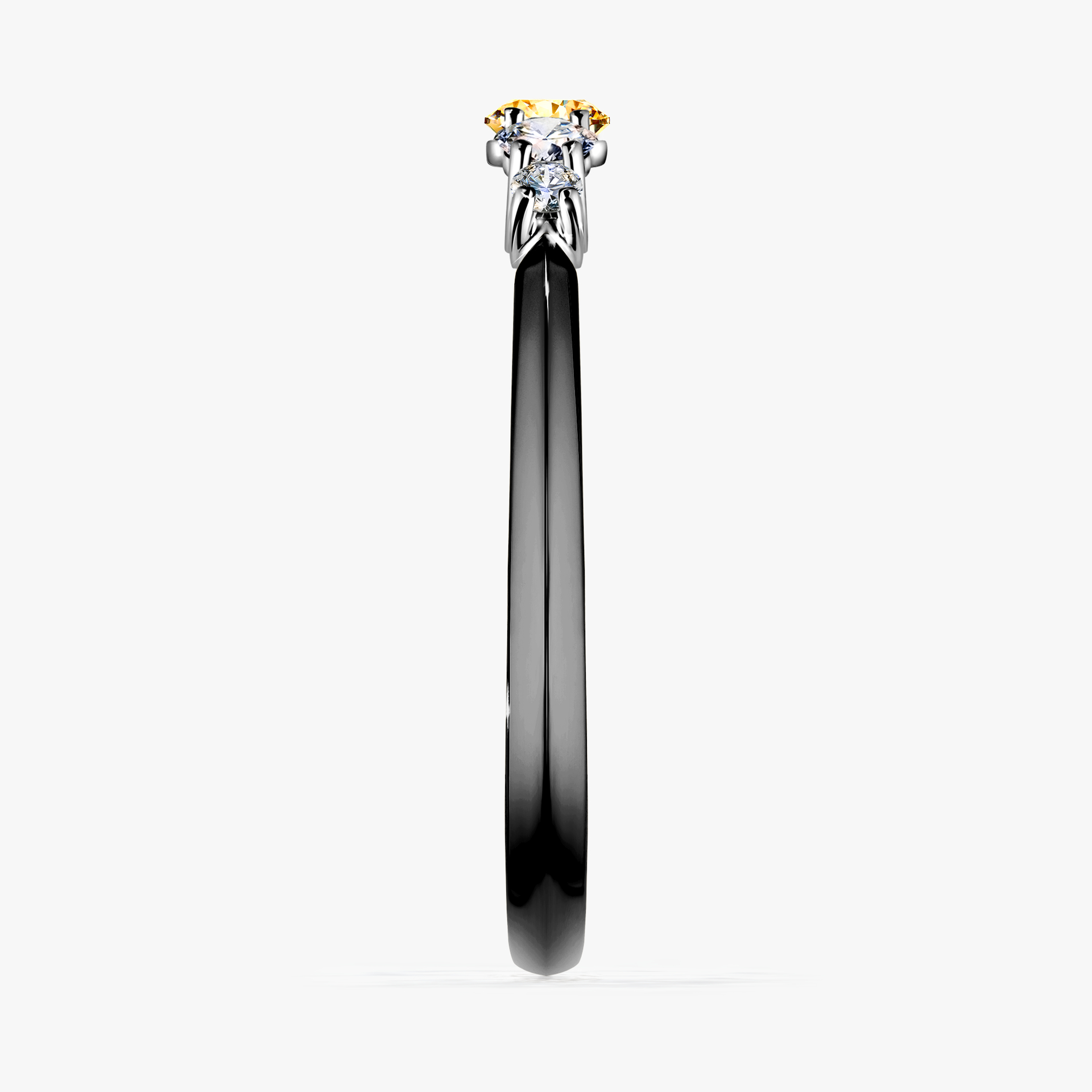 Pierścionek zaręczynowy My Darling z czarnego złota z żółtym diamentem 0,22ct