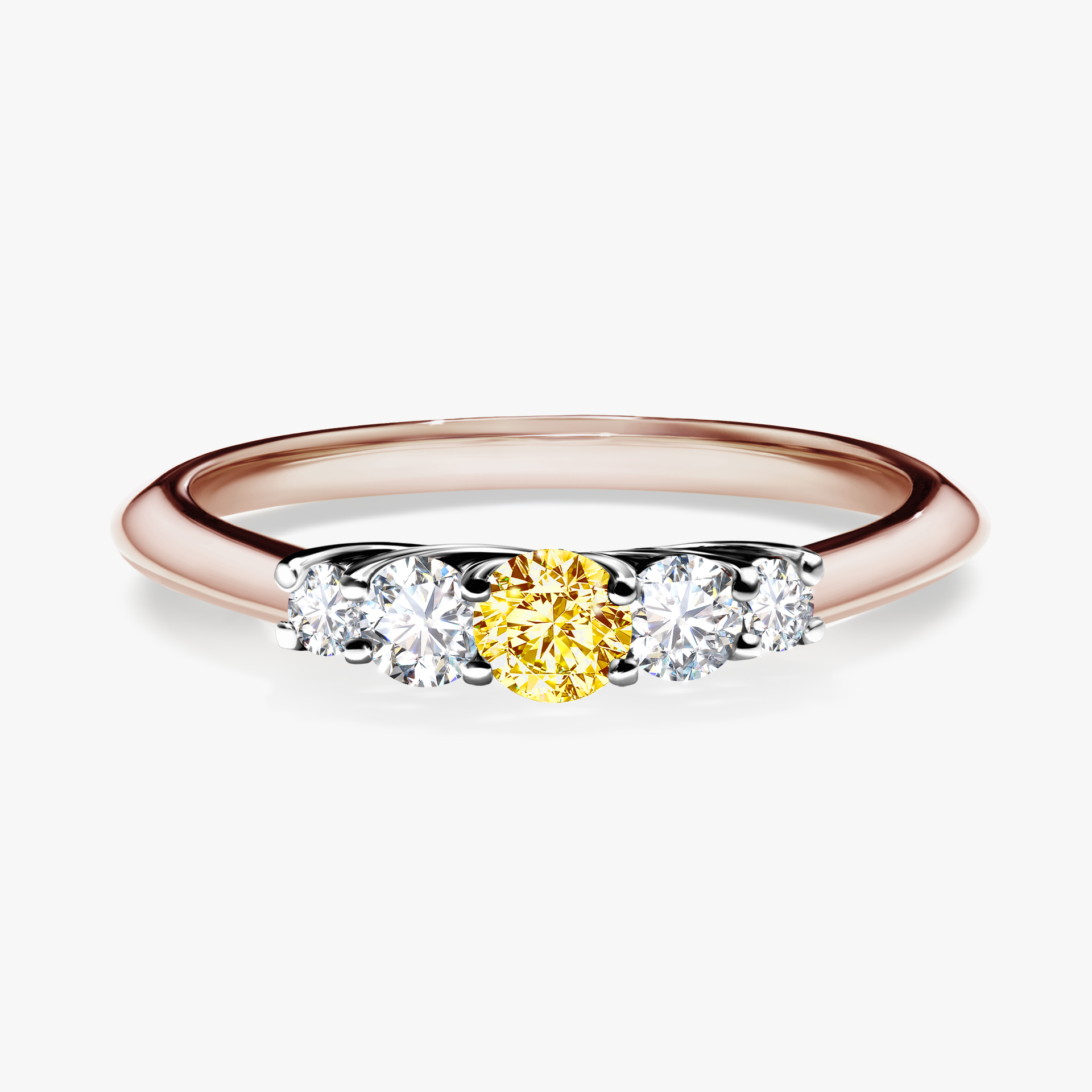 Pierścionek zaręczynowy My Darling z różowego złota z żółtym diamentem 0,22ct