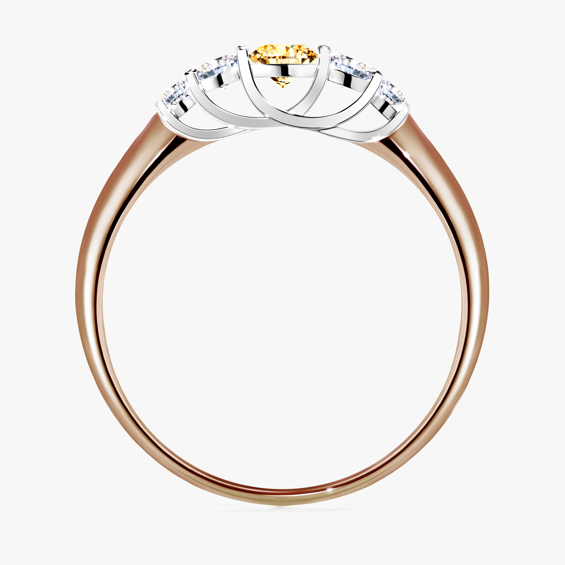 Pierścionek zaręczynowy My Darling z różowego złota z żółtym diamentem 0,22ct