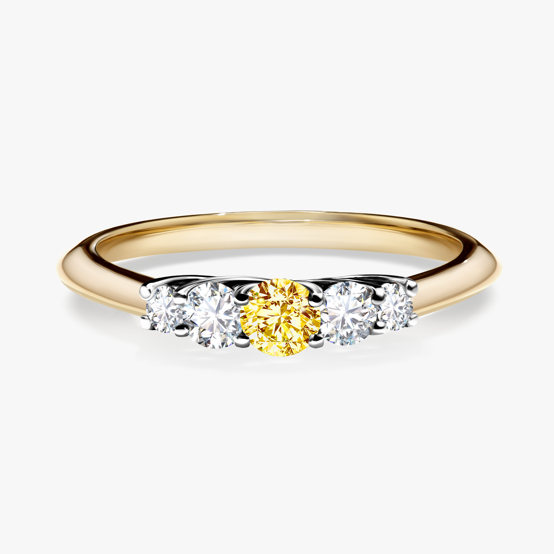 Pierścionek zaręczynowy My Darling z żółtego złota z żółtym diamentem 0,22ct