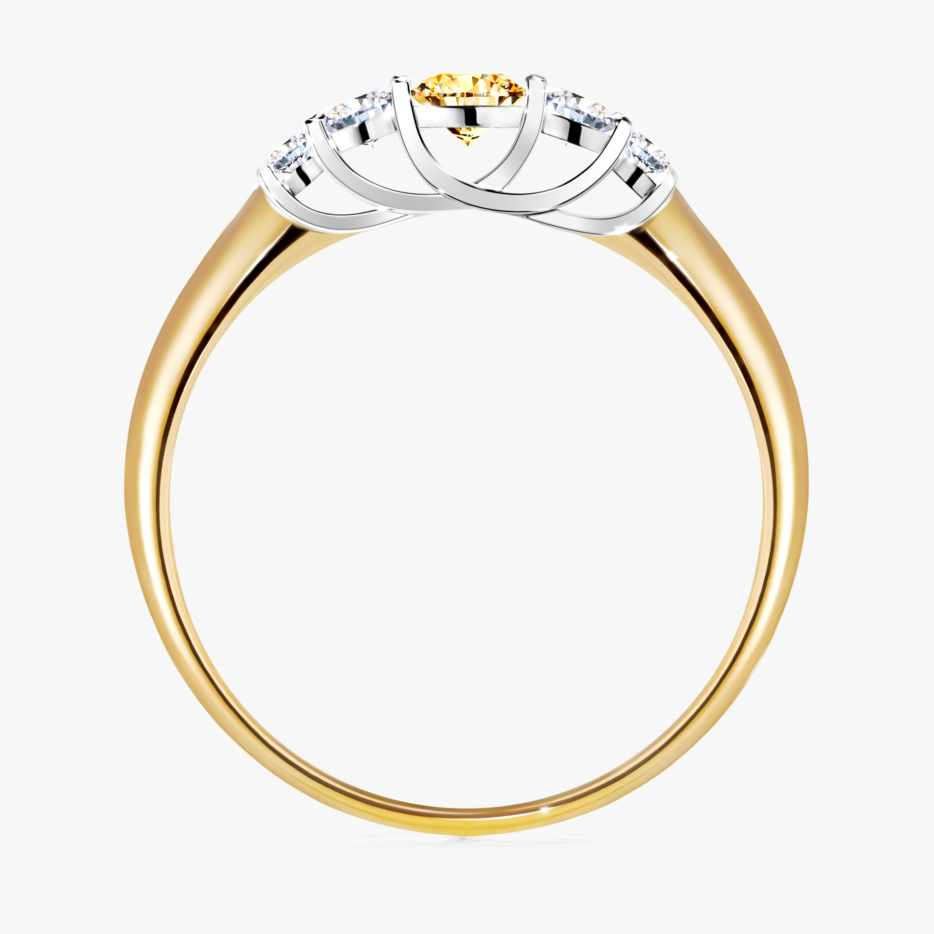 Pierścionek zaręczynowy My Darling z żółtego złota z żółtym diamentem 0,22ct
