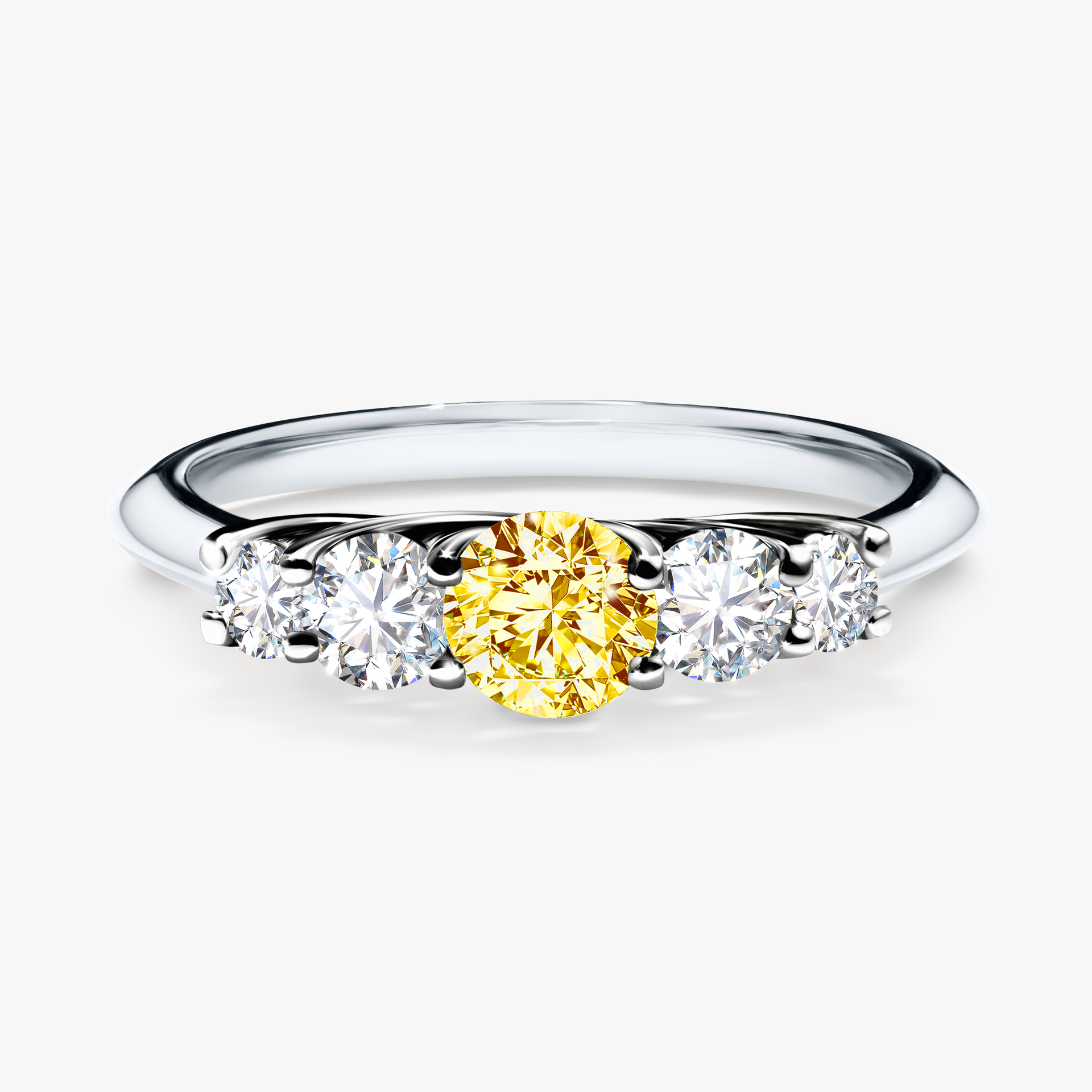 Pierścionek zaręczynowy My Darling z białego złota z żółtym diamentem 0,53ct