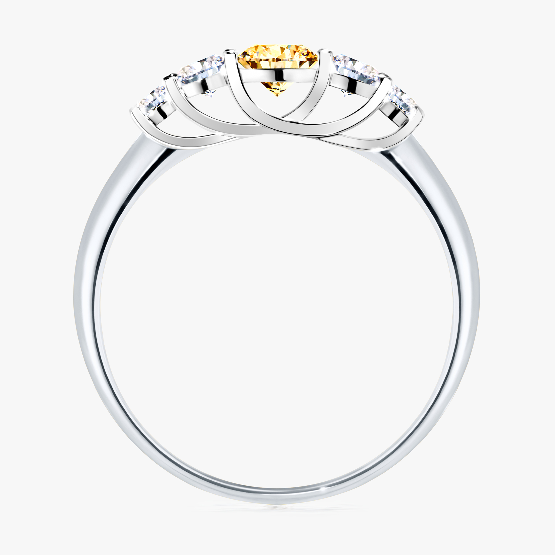 Pierścionek zaręczynowy My Darling z białego złota z żółtym diamentem 0,53ct
