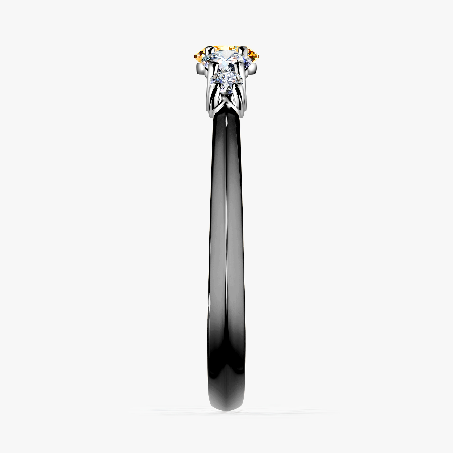 Pierścionek zaręczynowy My Darling z czarnego złota z żółtym diamentem 0,53ct