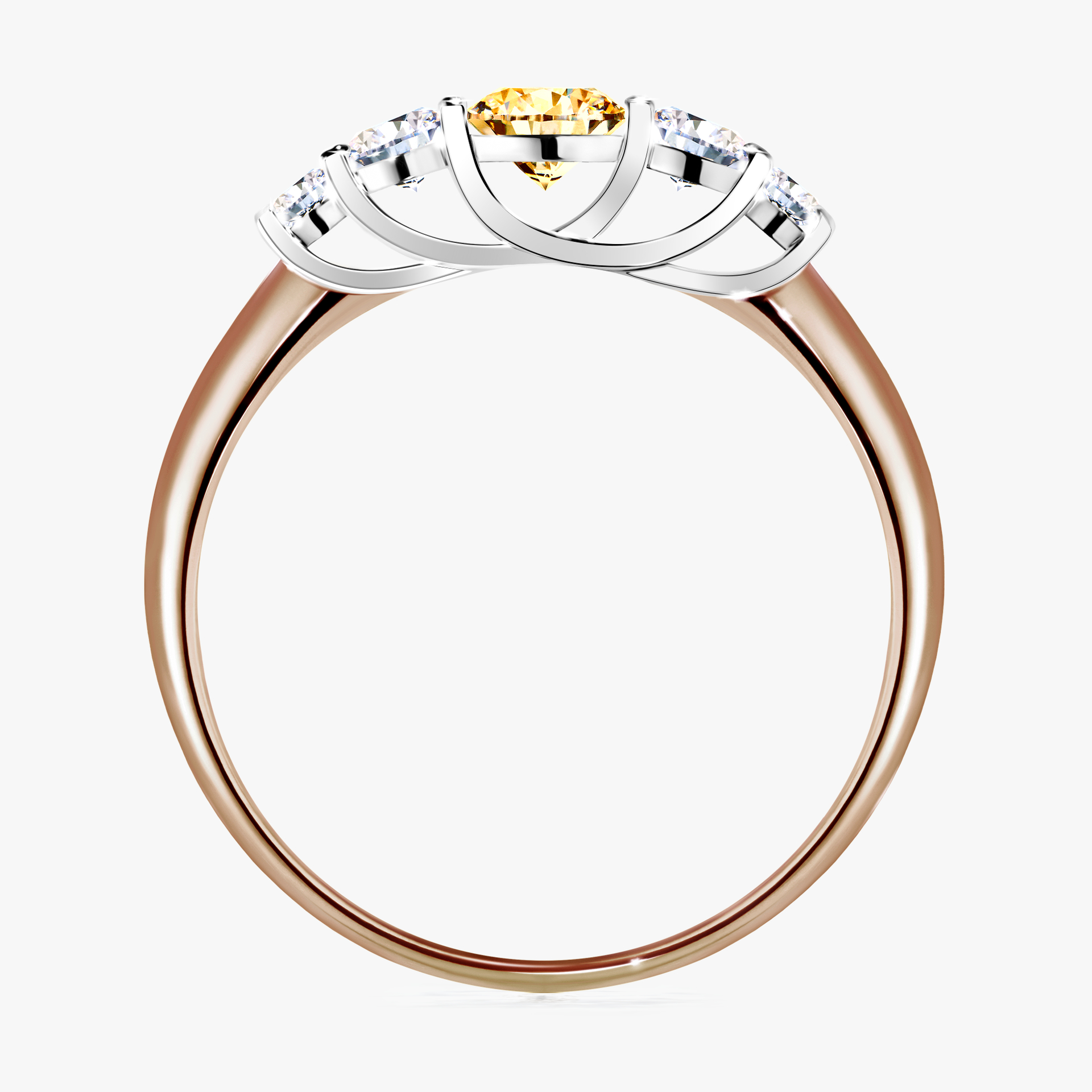 Pierścionek zaręczynowy My Darling z różowego złota z żółtym diamentem 0,53ct