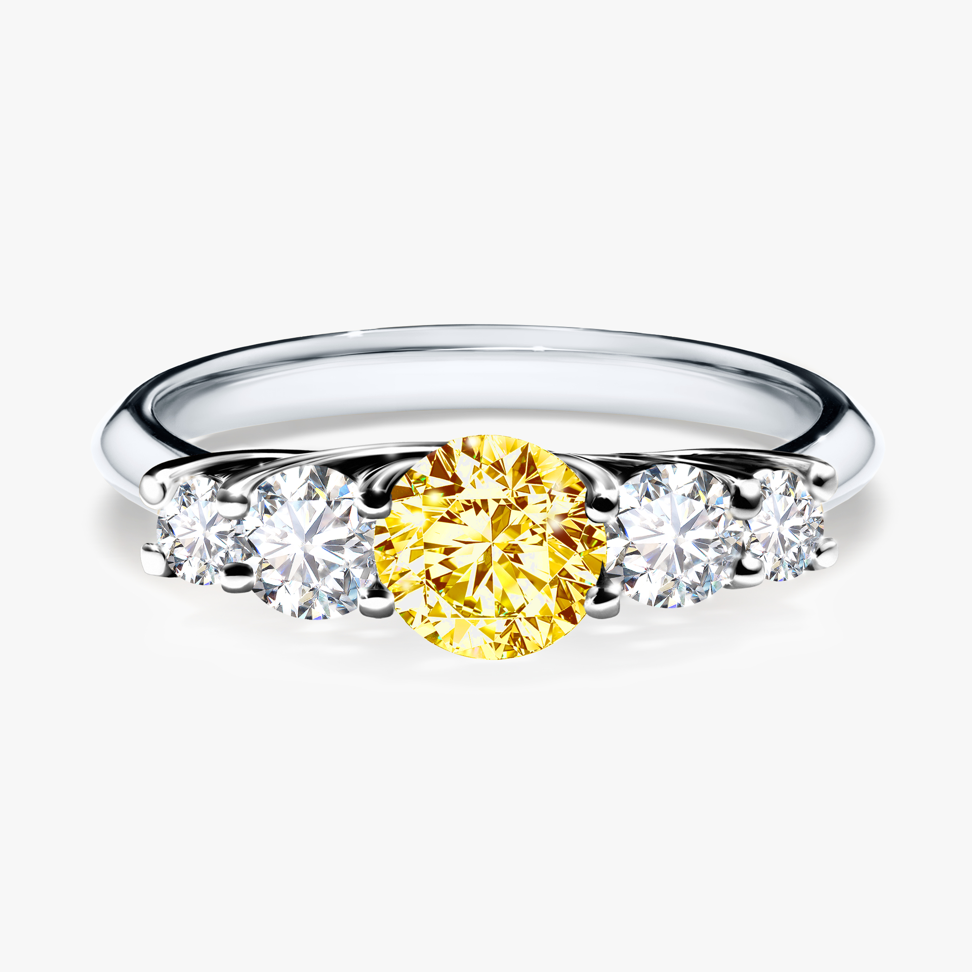 Pierścionek zaręczynowy My Darling z białego złota z żółtym diamentem 0,96ct