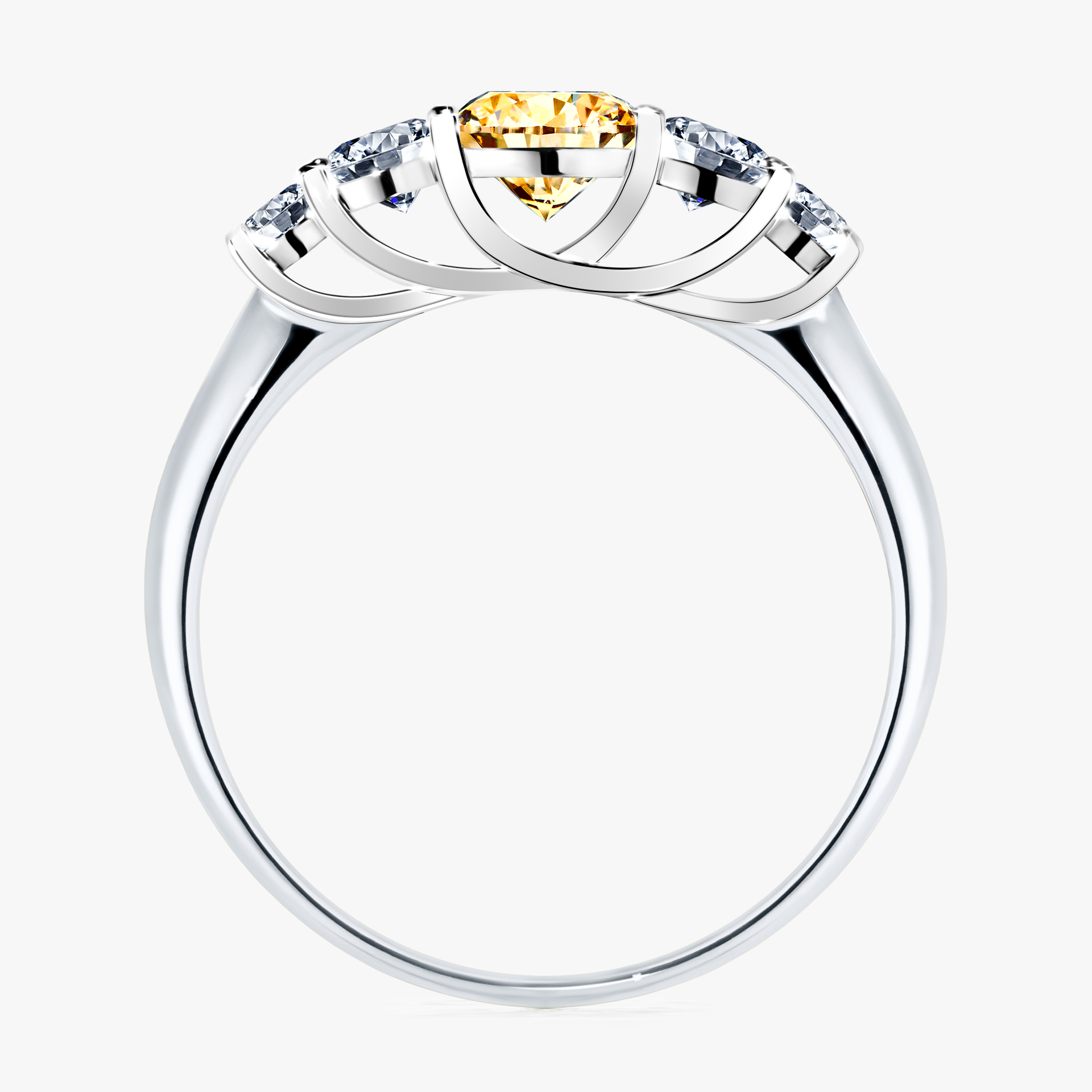 Pierścionek zaręczynowy My Darling z białego złota z żółtym diamentem 0,96ct