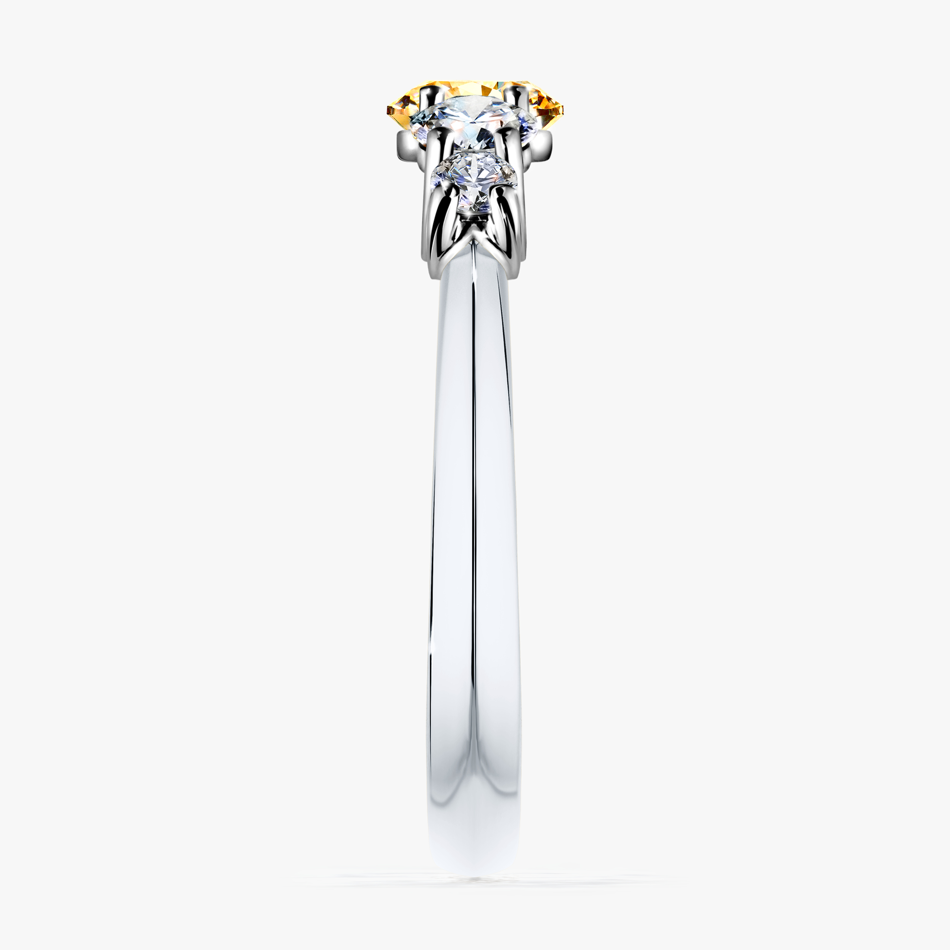 Pierścionek zaręczynowy My Darling z białego złota z żółtym diamentem 0,96ct