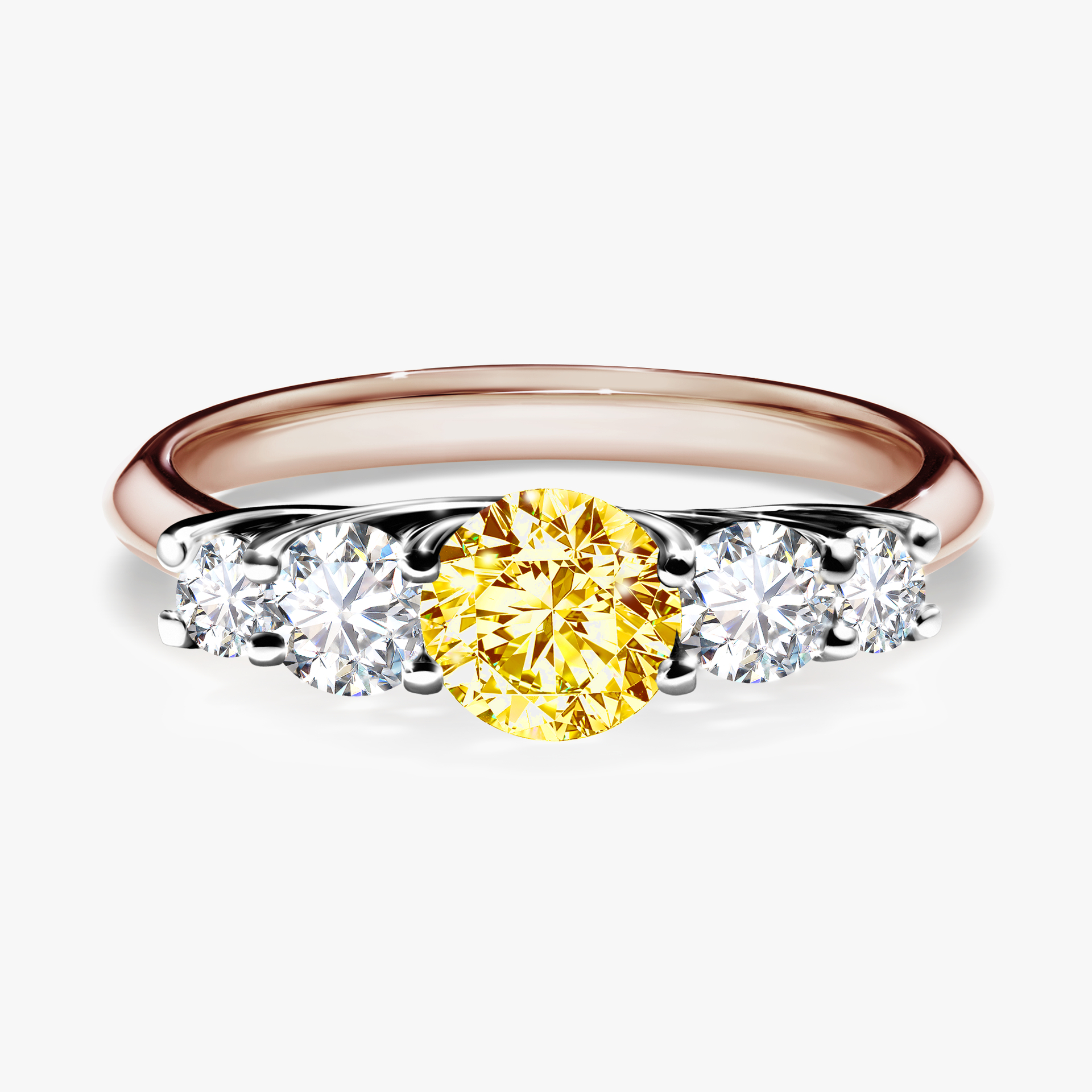 Pierścionek zaręczynowy My Darling z różowego złota z żółtym diamentem 0,96ct