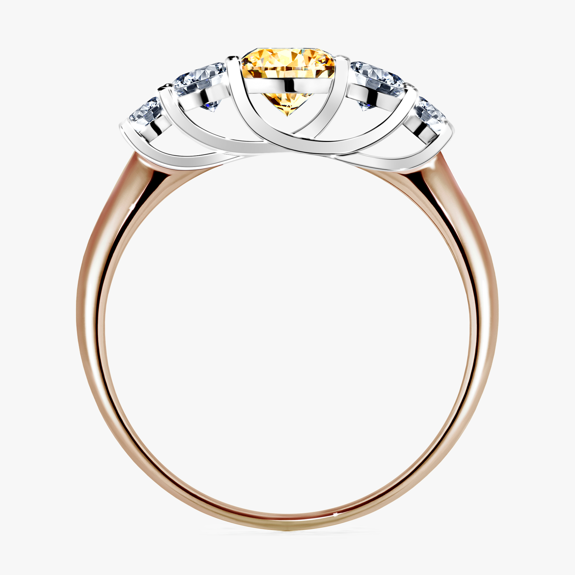 Pierścionek zaręczynowy My Darling z różowego złota z żółtym diamentem 0,96ct