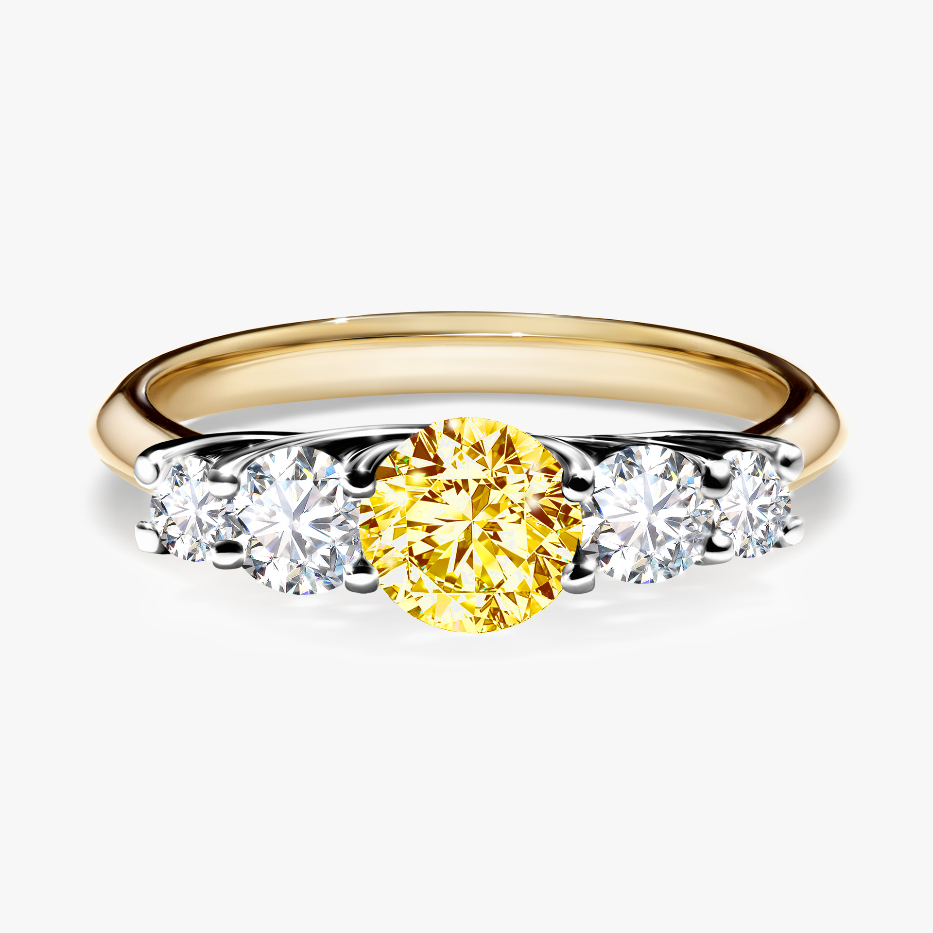 Pierścionek zaręczynowy My Darling z żółtego złota z żółtym diamentem 0,96ct