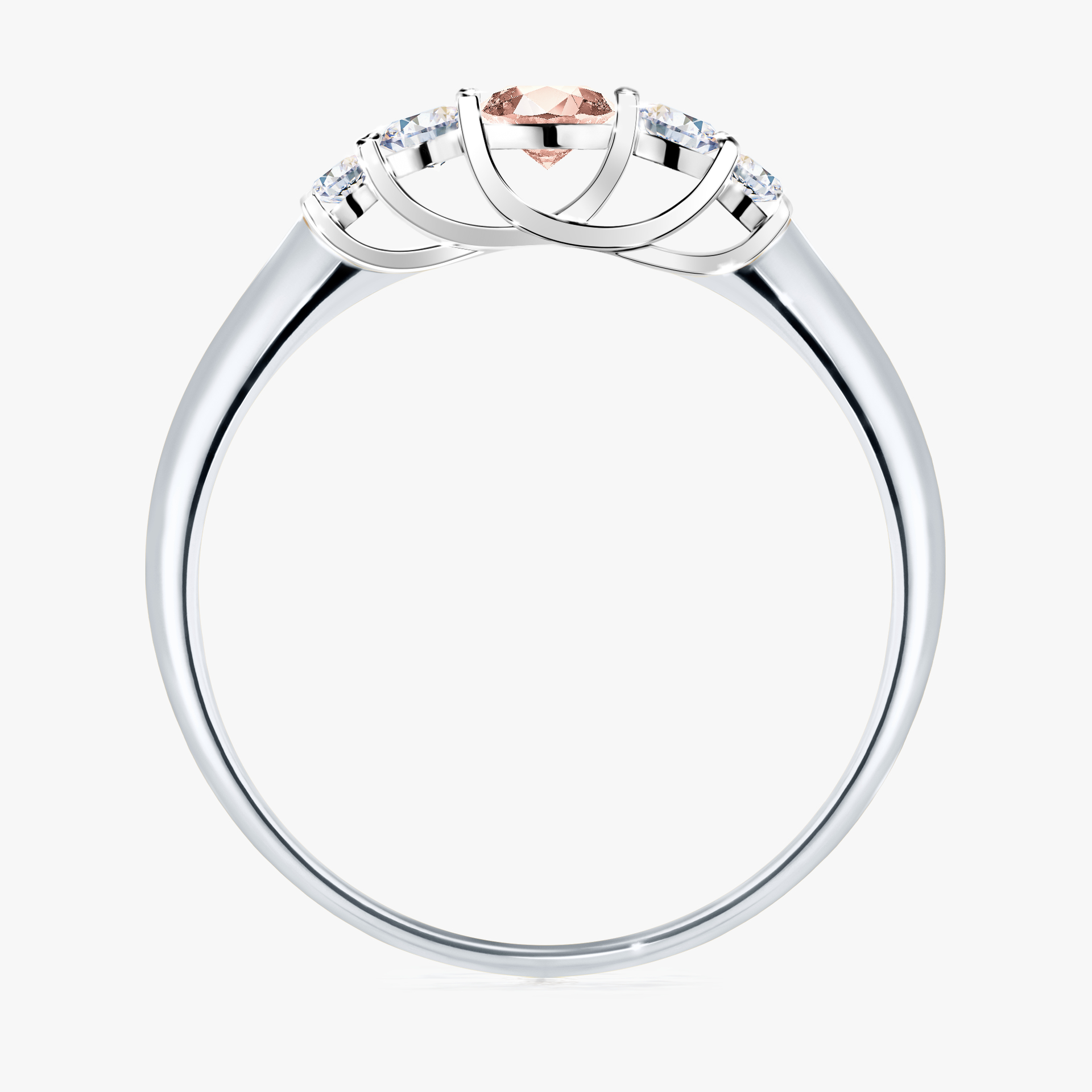 Pierścionek zaręczynowy My Darling z białego złota z morganitem 0,22ct