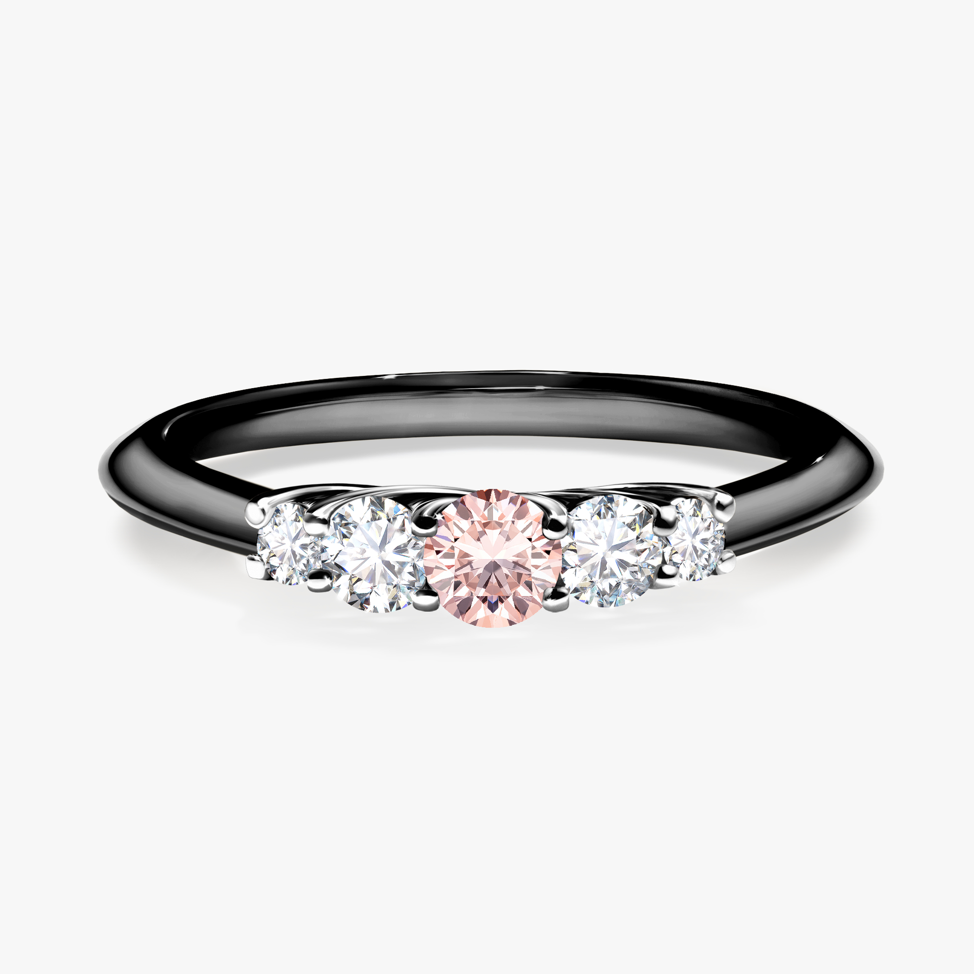 Pierścionek zaręczynowy My Darling z czarnego złota z morganitem 0,22ct