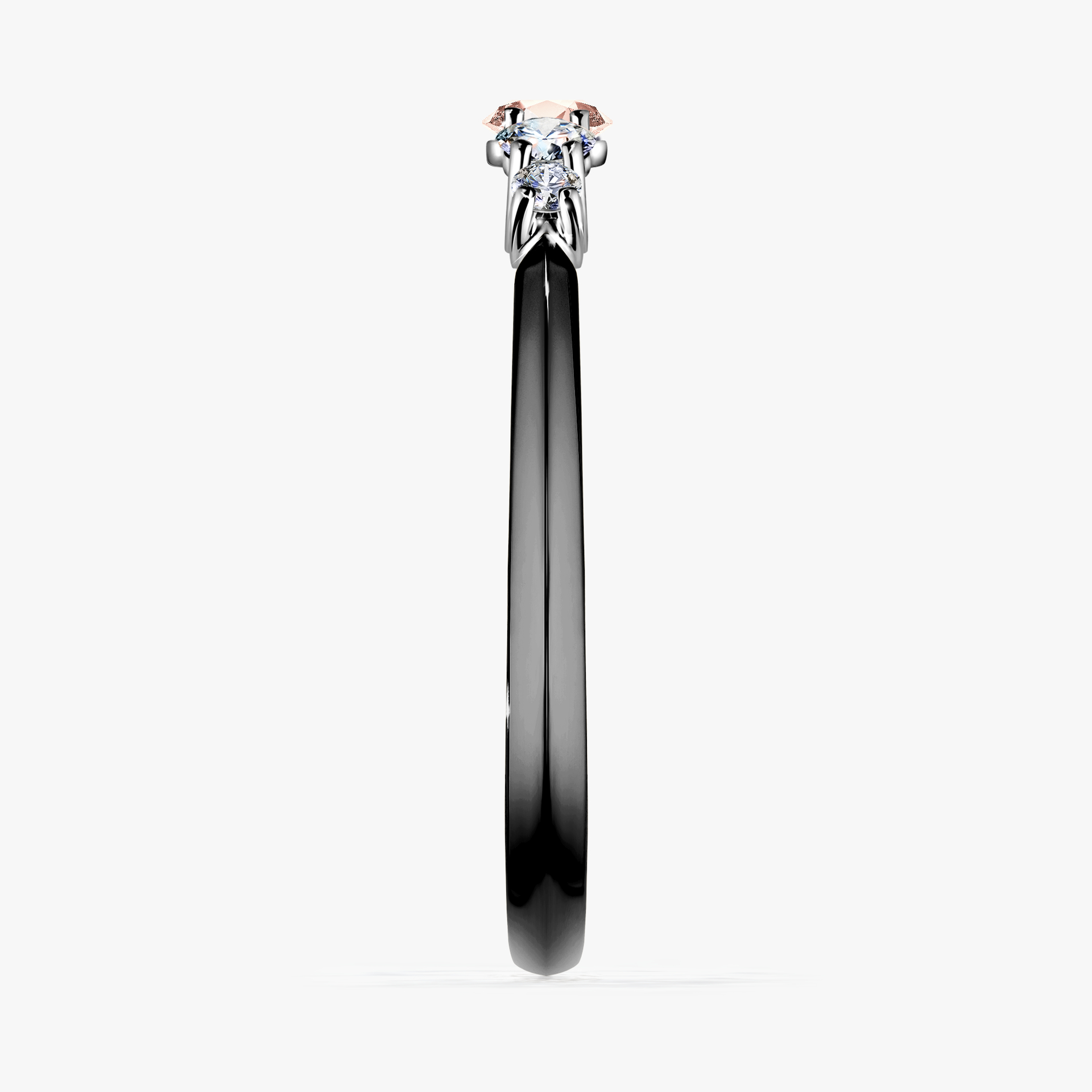 Pierścionek zaręczynowy My Darling z czarnego złota z morganitem 0,22ct