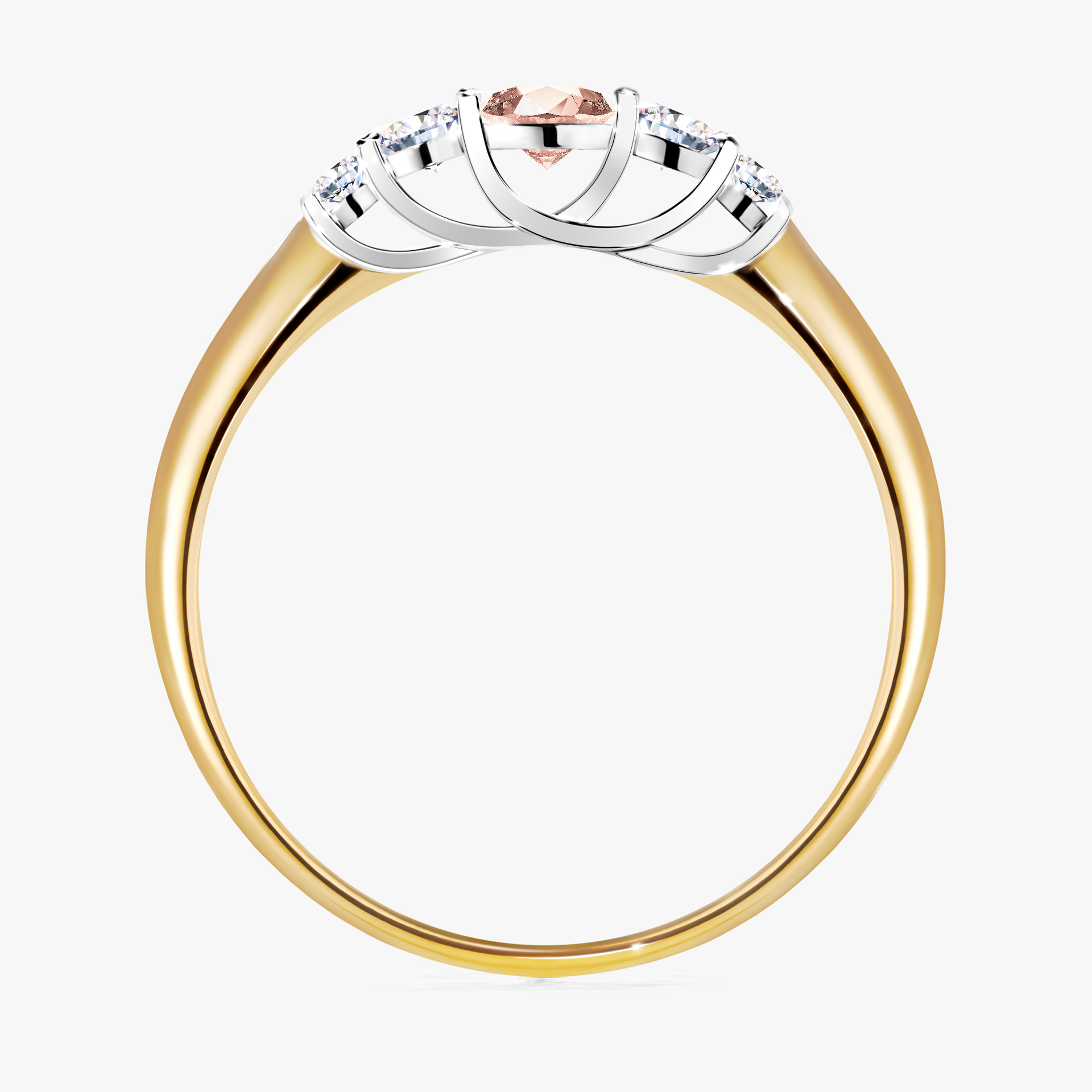 Pierścionek zaręczynowy My Darling z żółtego złota z morganitem 0,22ct