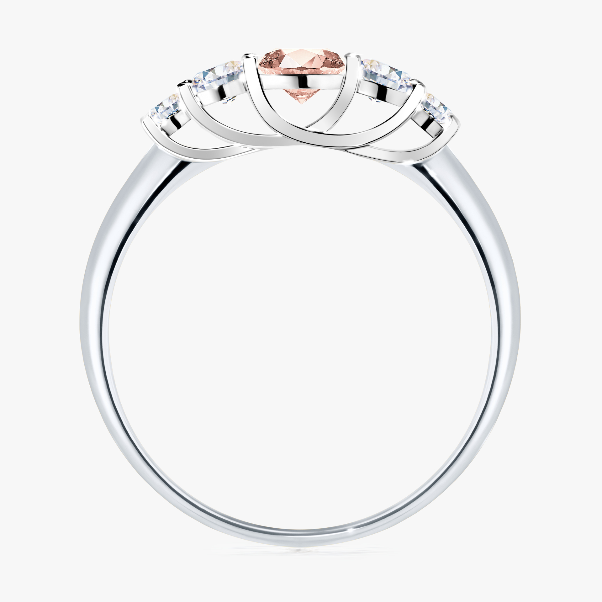 Pierścionek zaręczynowy My Darling z białego złota z morganitem 0,53ct
