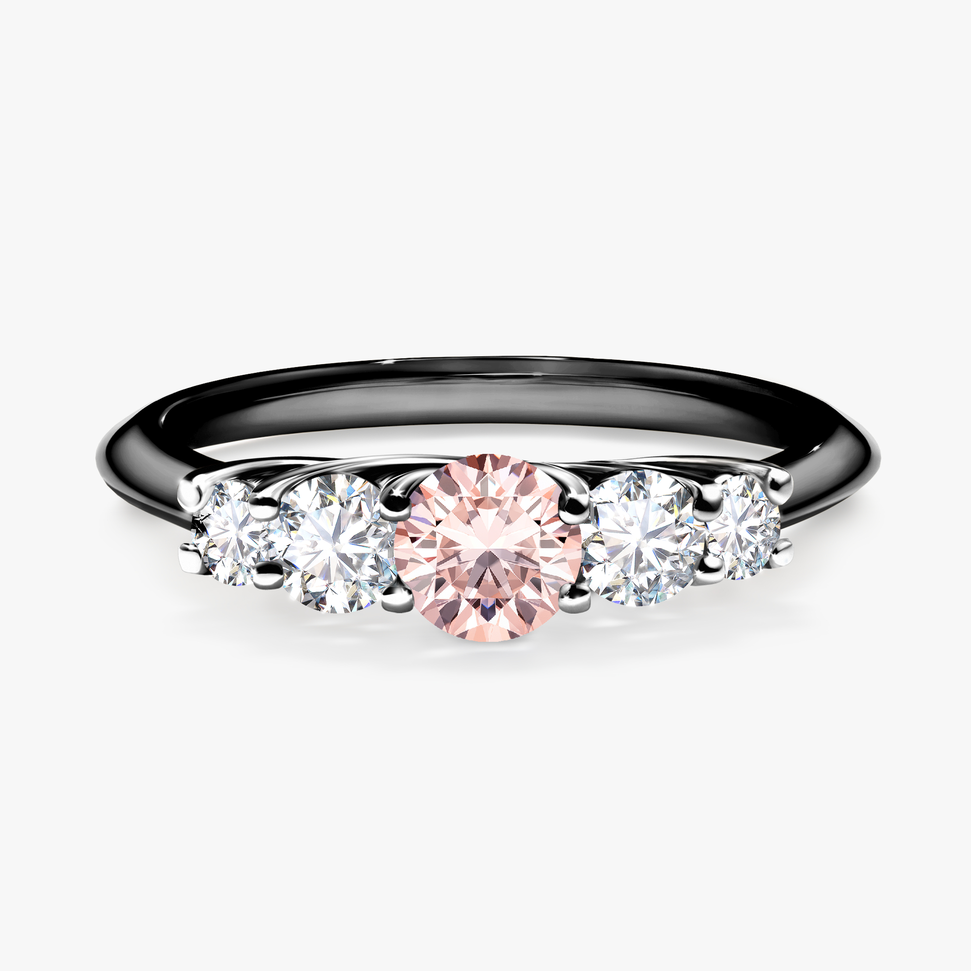 Pierścionek zaręczynowy My Darling z czarnego złota z morganitem 0,53ct