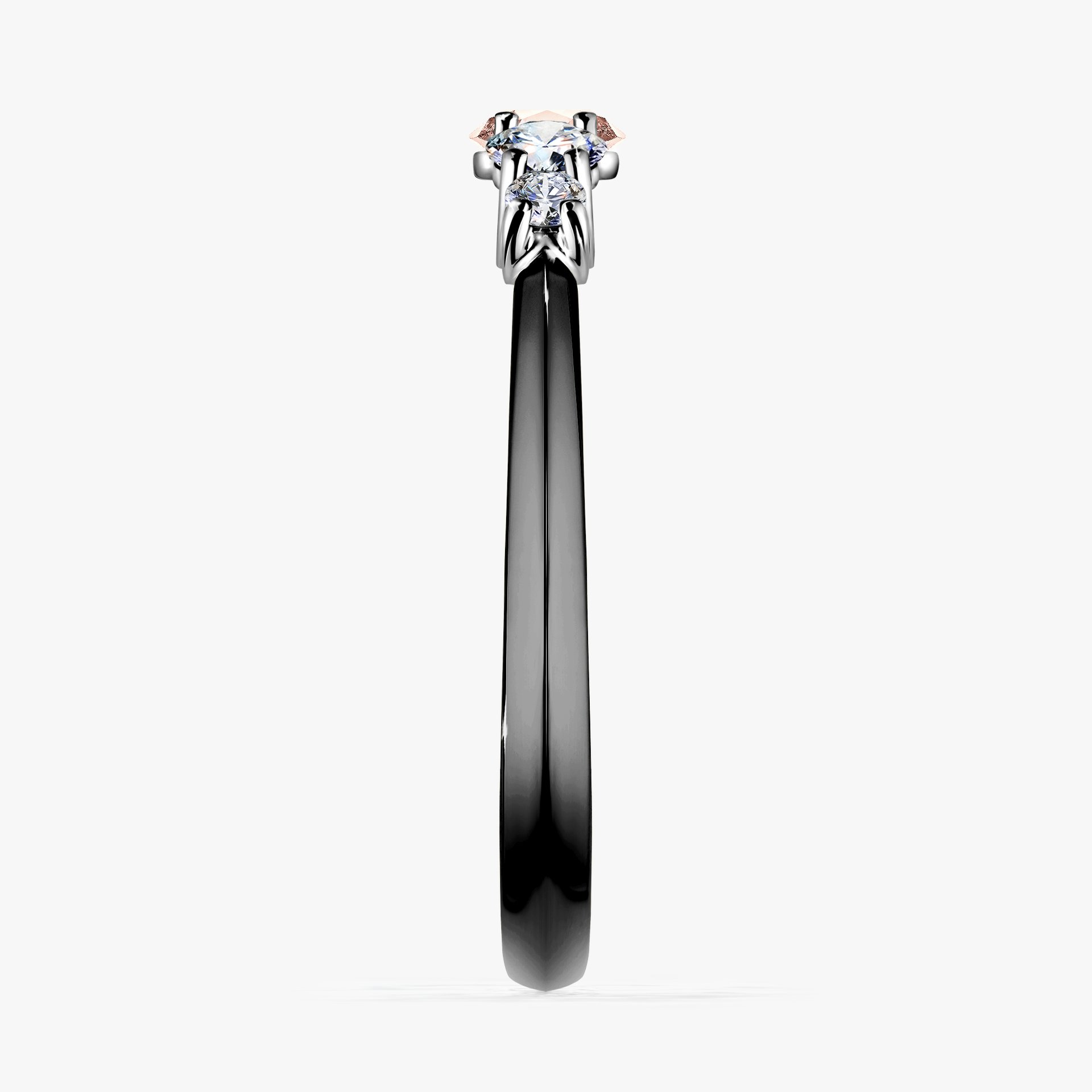 Pierścionek zaręczynowy My Darling z czarnego złota z morganitem 0,53ct