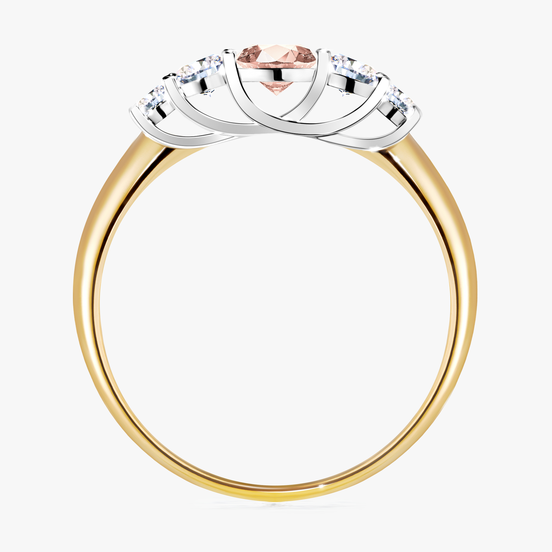 Pierścionek zaręczynowy My Darling z żółtego złota z morganitem 0,53ct