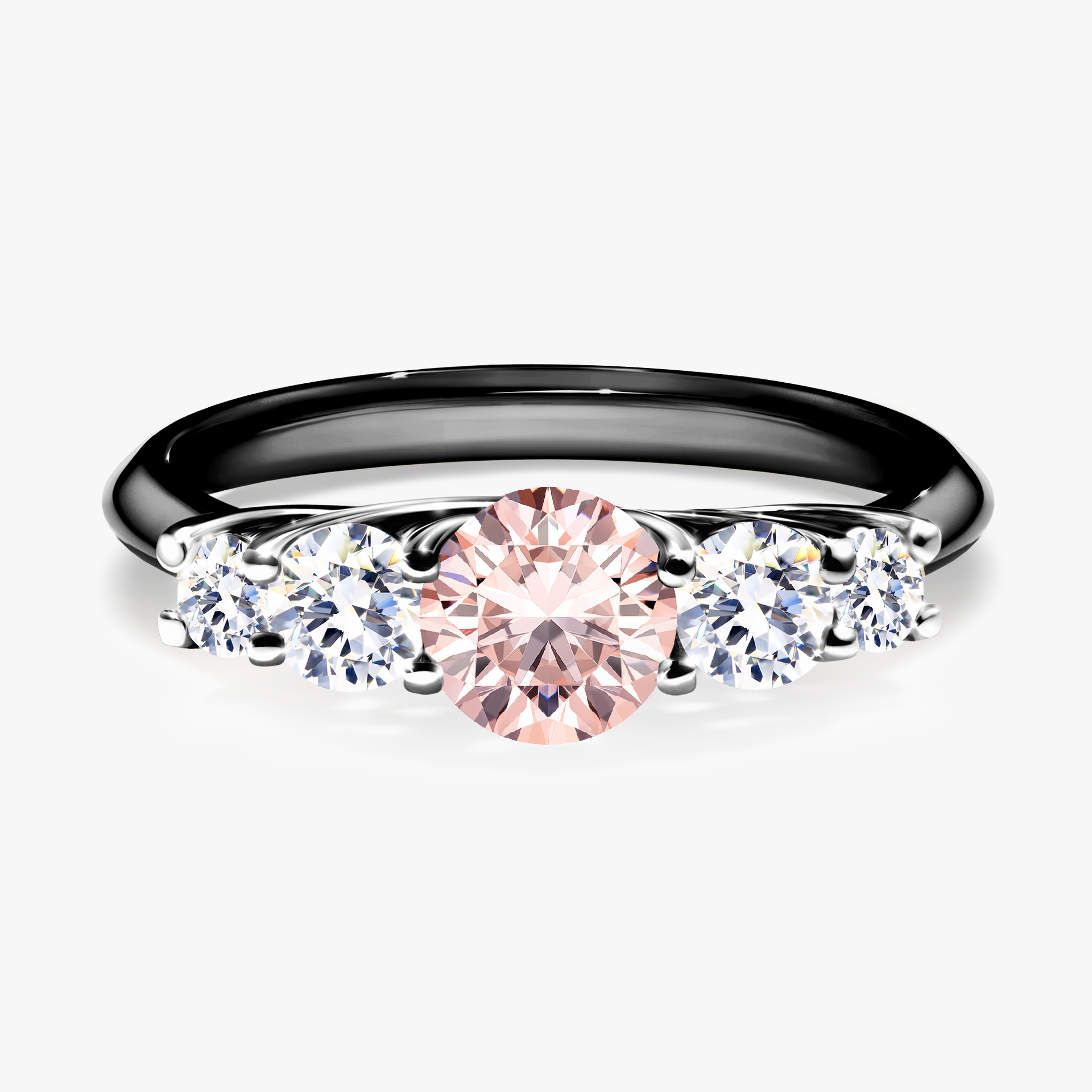Pierścionek zaręczynowy My Darling z czarnego złota z morganitem 0,96ct