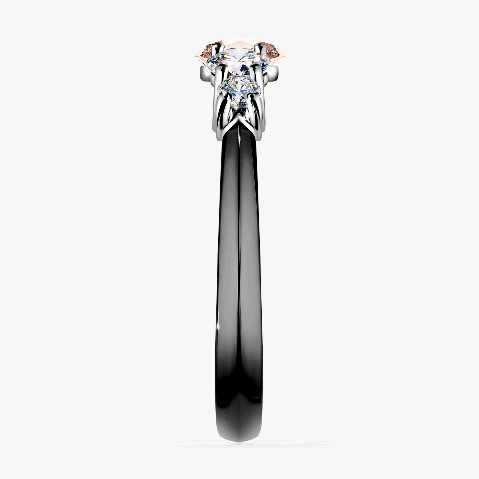 Pierścionek zaręczynowy My Darling z czarnego złota z morganitem 0,96ct