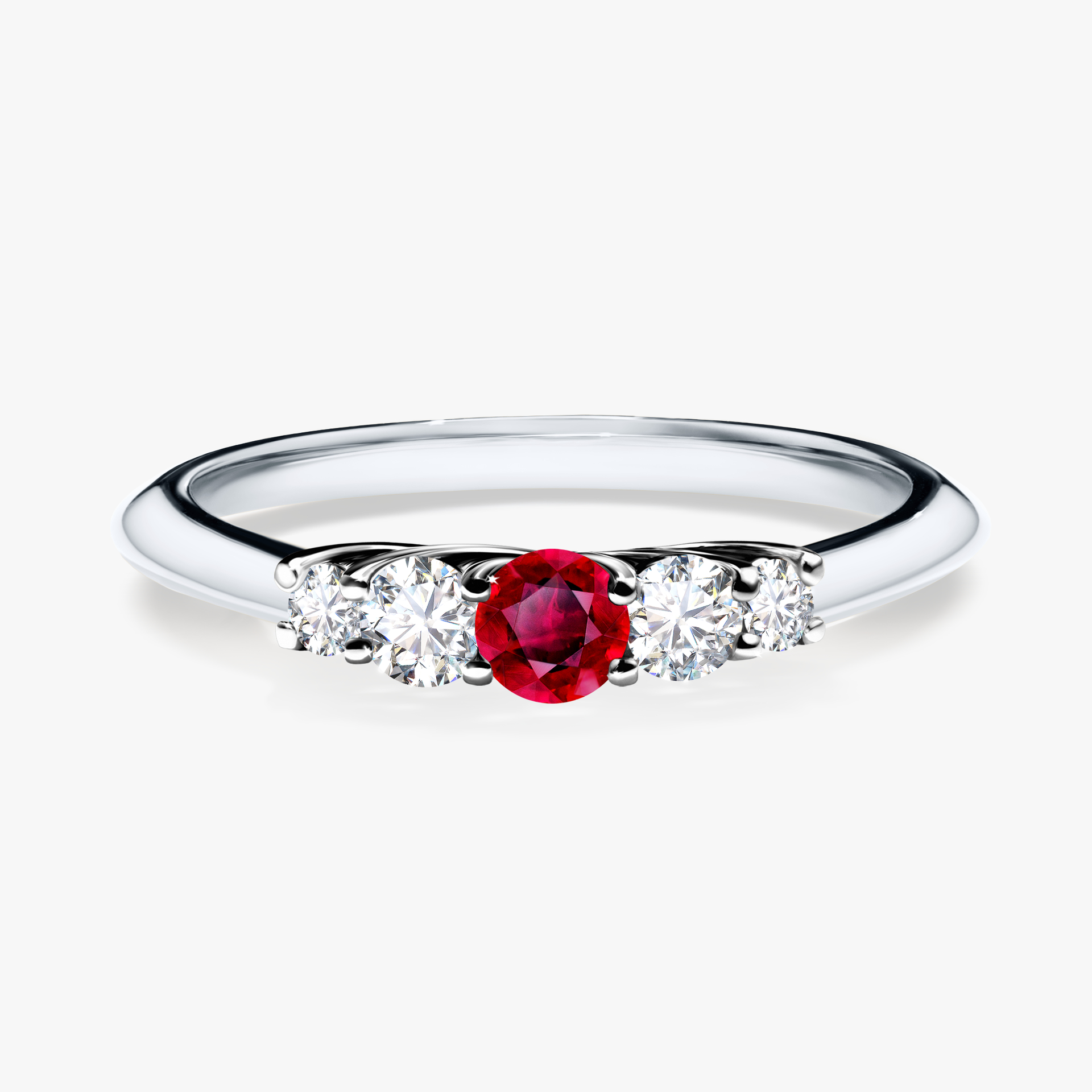Pierścionek zaręczynowy My Darling z białego złota z rubinem 0,22ct
